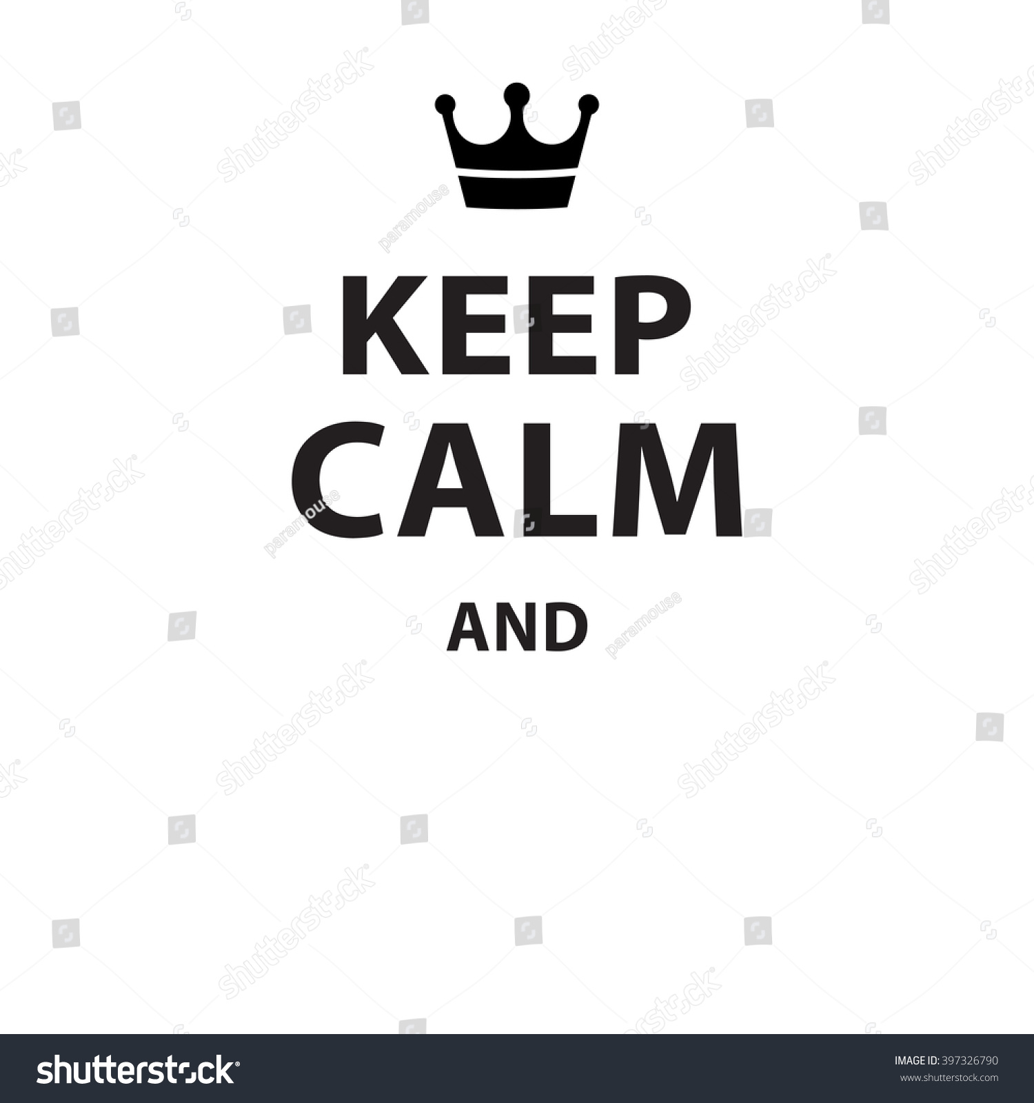 Keep Calm Blank Poster Isolated Vector Stock Vector (Royalty Free ...