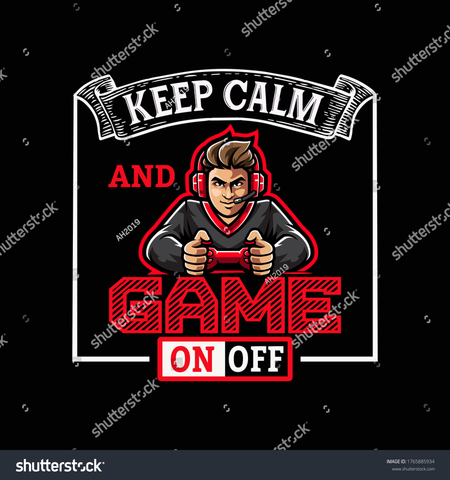 Keep Calm Game On Game Quotetypography Stock Vector Royalty Free 1765885934 