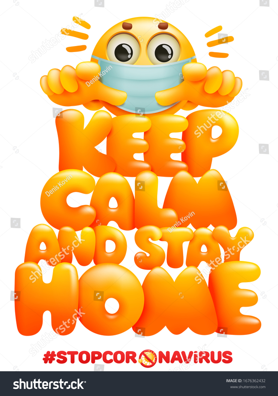 Keep Calm Stay Home Postr Template Stock Vector (Royalty Free) 1676362432