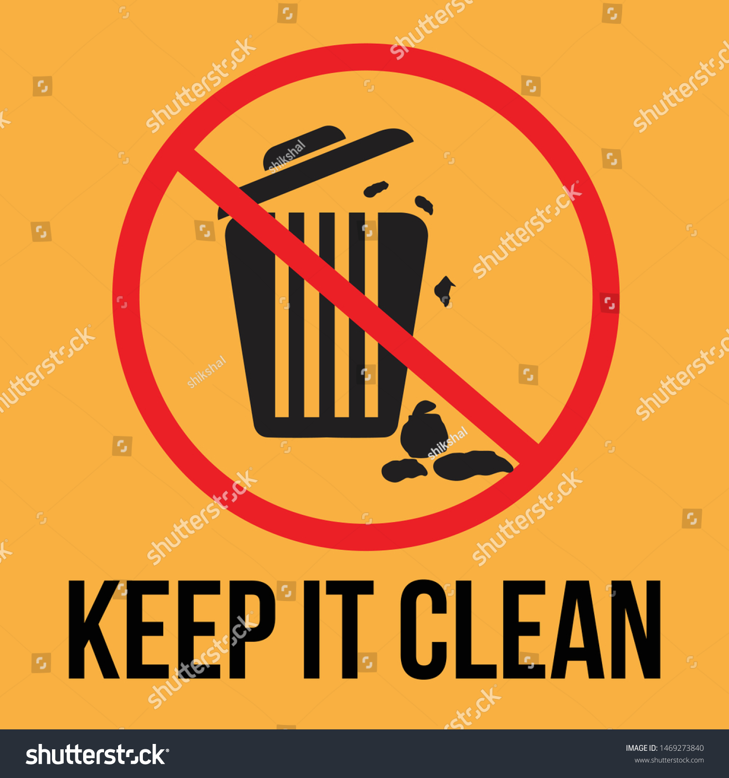 Keep Clean Sign Dont Throw Rubbish Stock Vector (Royalty Free ...