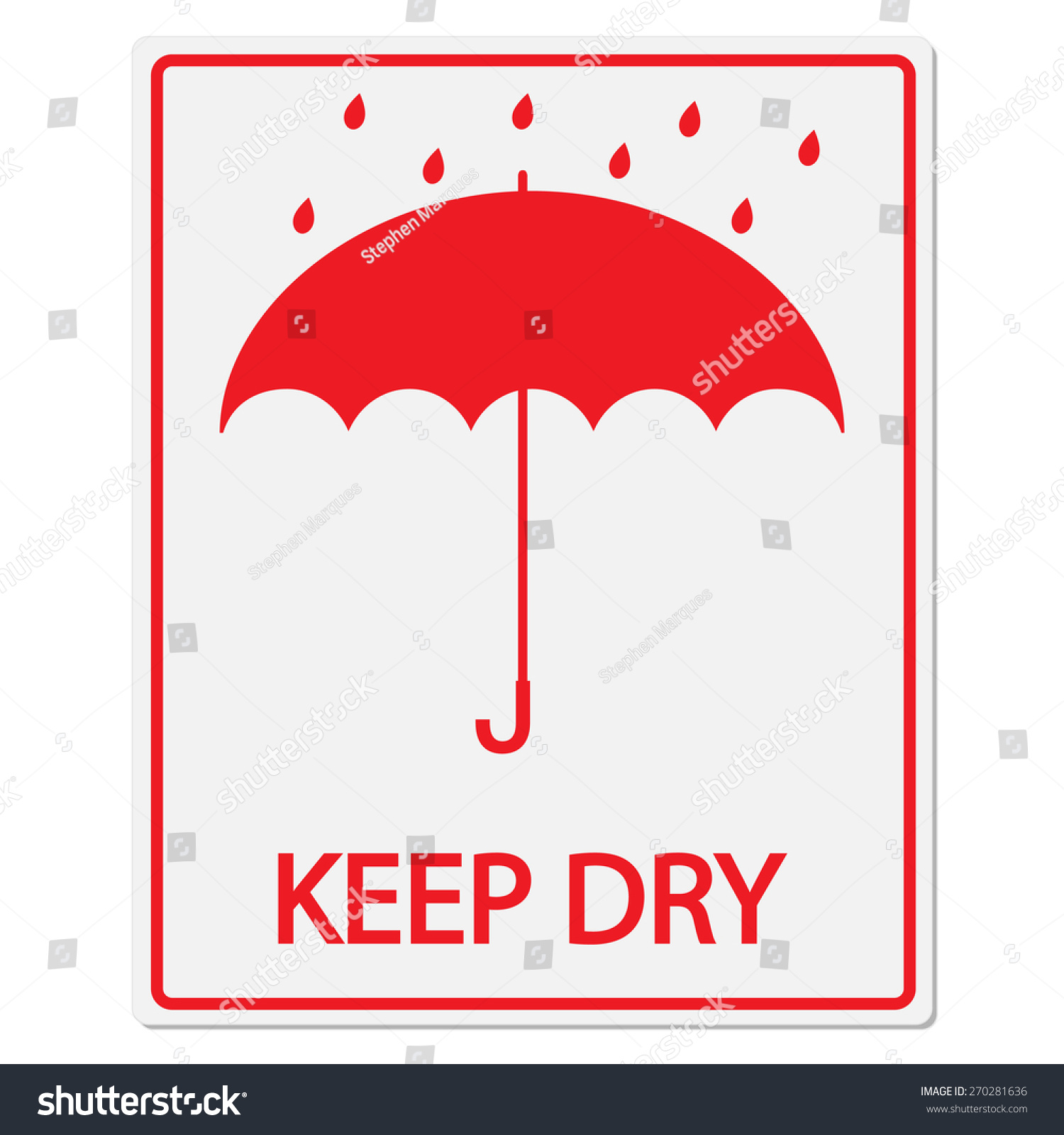 Keep Dry Vector Sign - 270281636 : Shutterstock