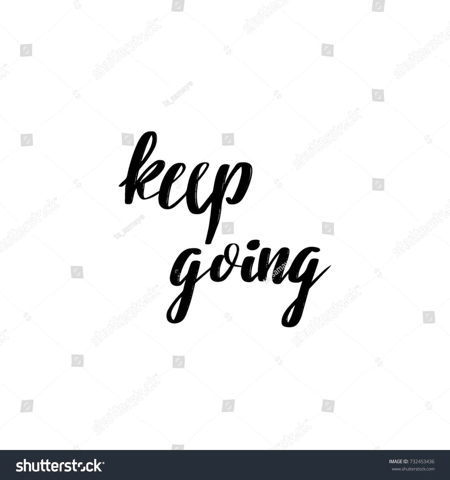 Keep Going Vector Lettering Quote Black Stock Vector (Royalty Free ...