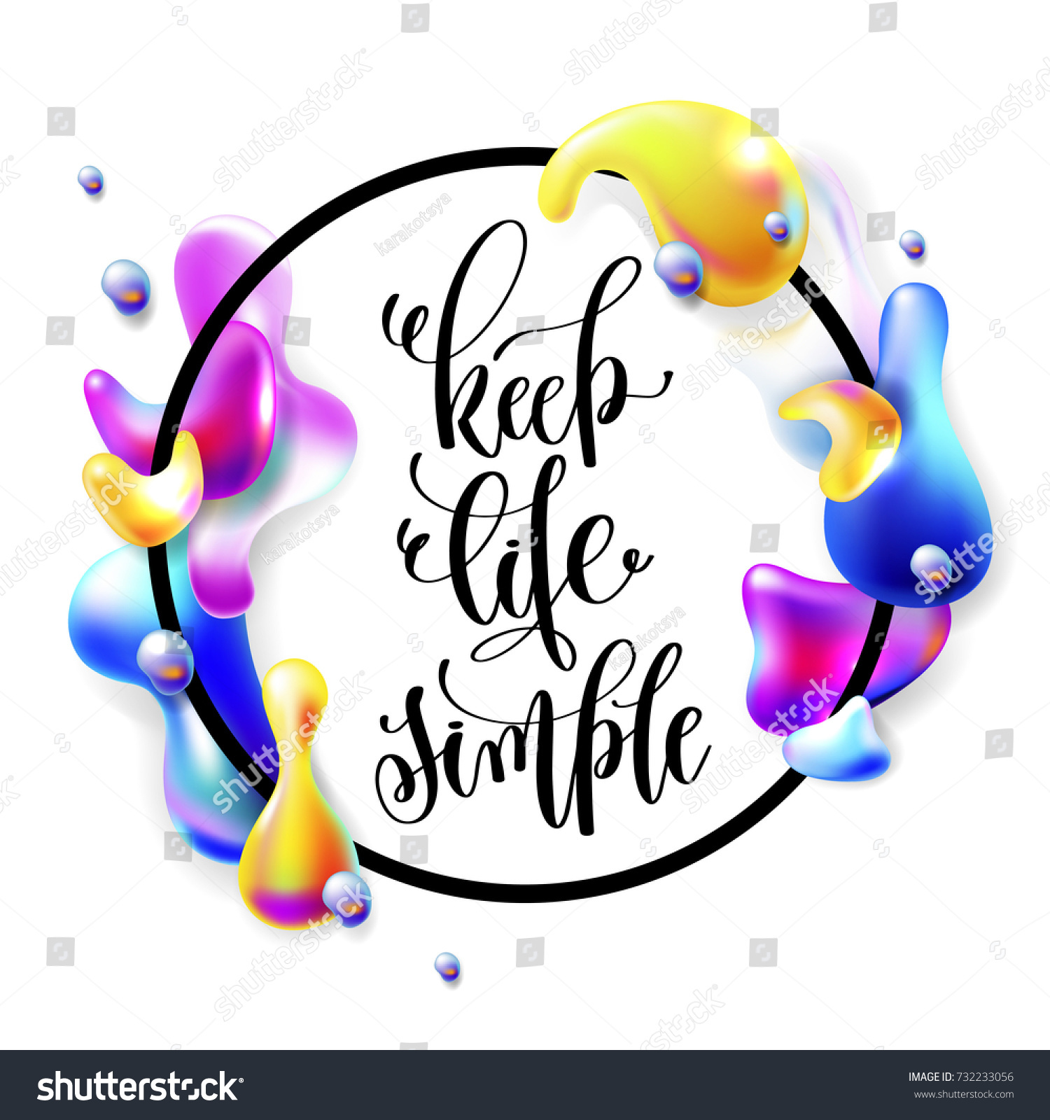 keeping life simple quotes keep life simple hand lettering motivation stock vector