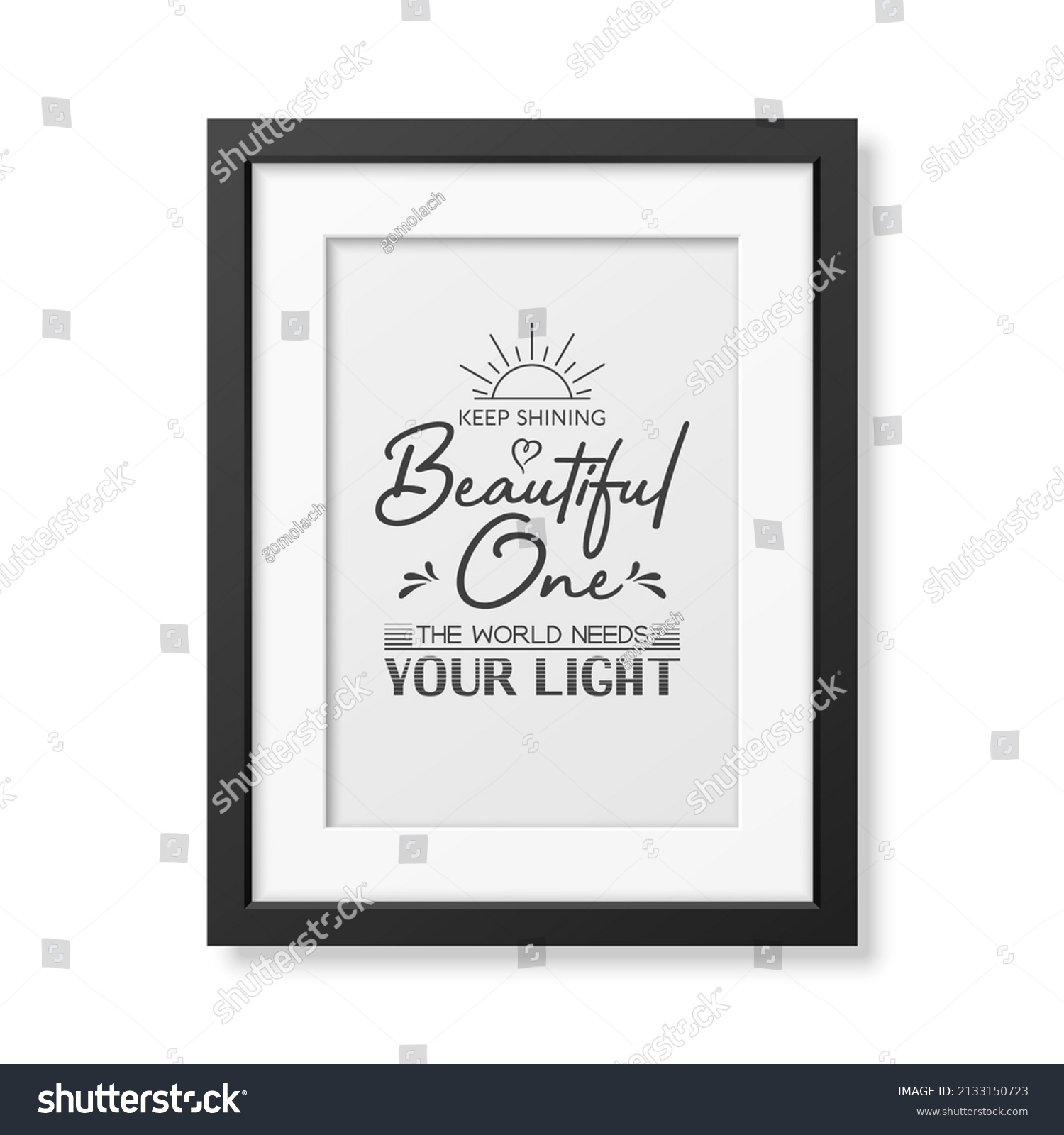 Keep Shining Beautiful One Vector Typographic Stock Vector (Royalty ...