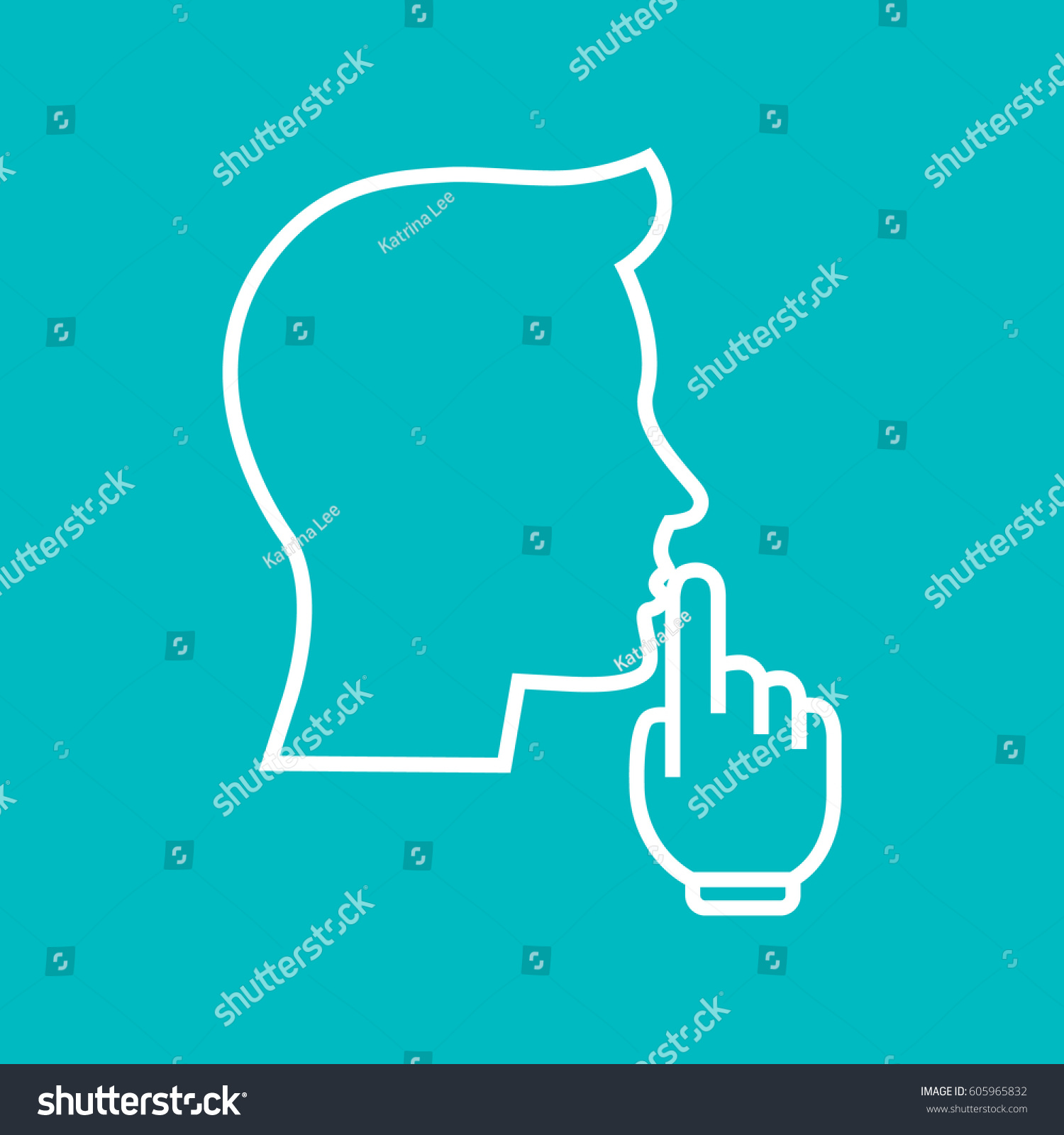 Keep Silence Icon Stock Vector Royalty Free 605965832 Shutterstock