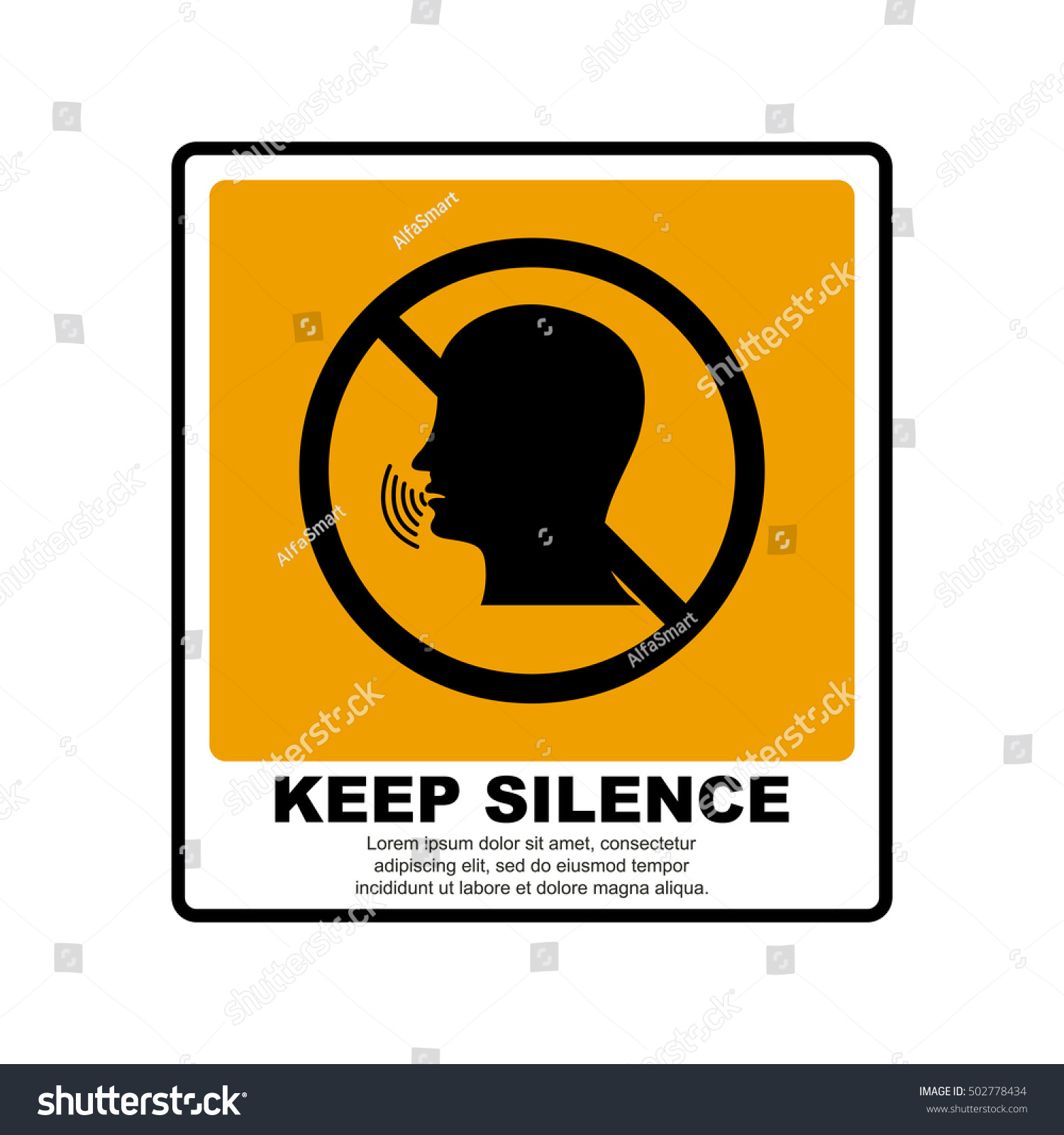Keep Silence Sign Stock Vector Royalty Free 502778434