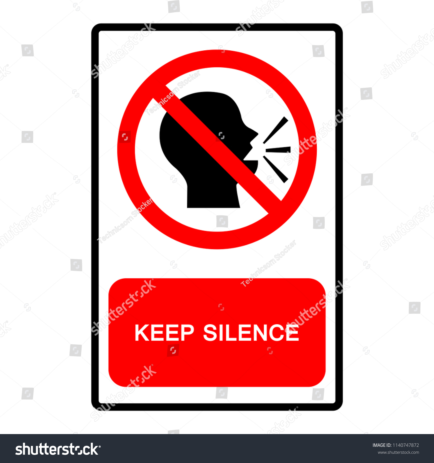 Keep Silence Symbol Sign Vector Illustration Stock Vector Royalty Free