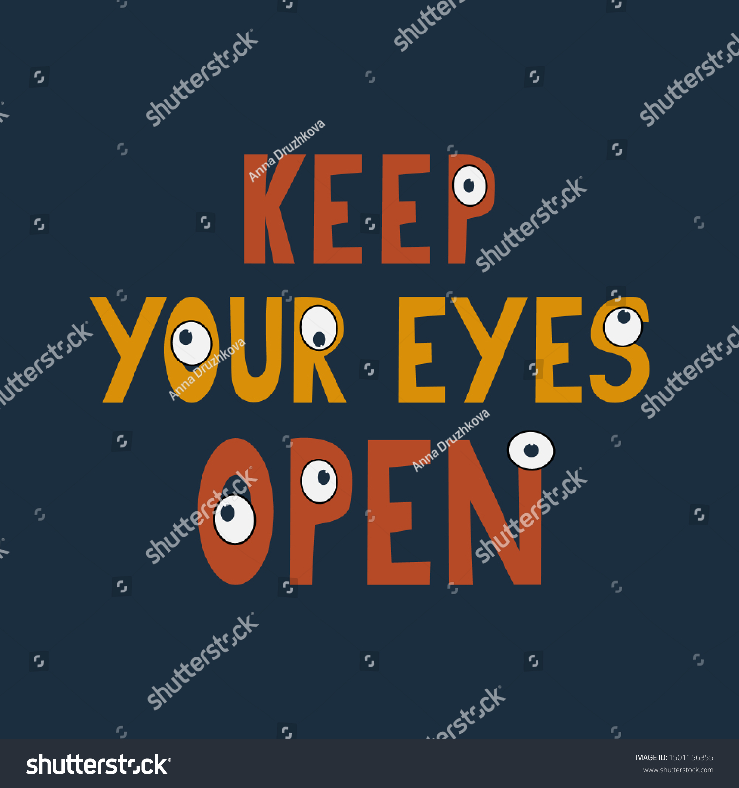 Keep Your Eyes Open Vector Hand Stock Vector (Royalty Free) 1501156355