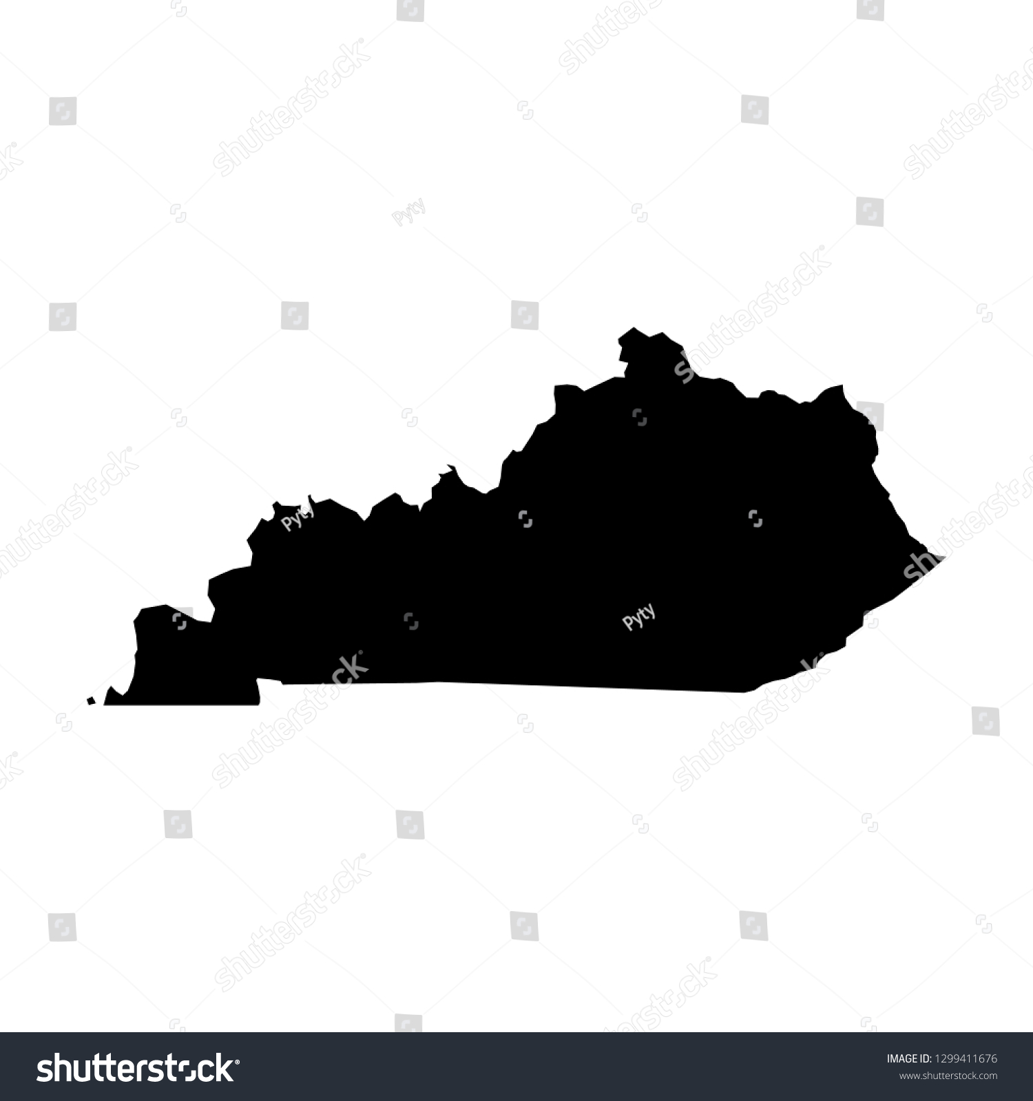 Kentucky State Usa Solid Black Silhouette Stock Vector Royalty Free