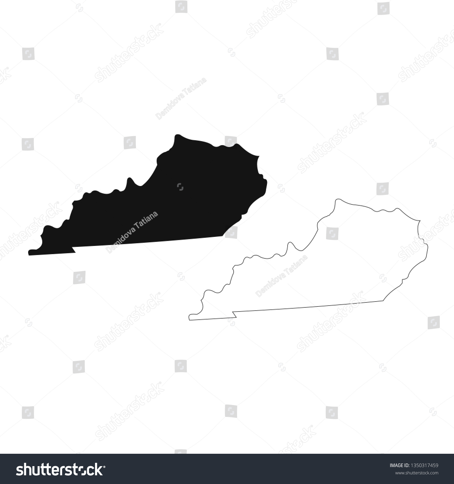 Kentucky State Vector Illustration Stock Vector Royalty Free 1350317459