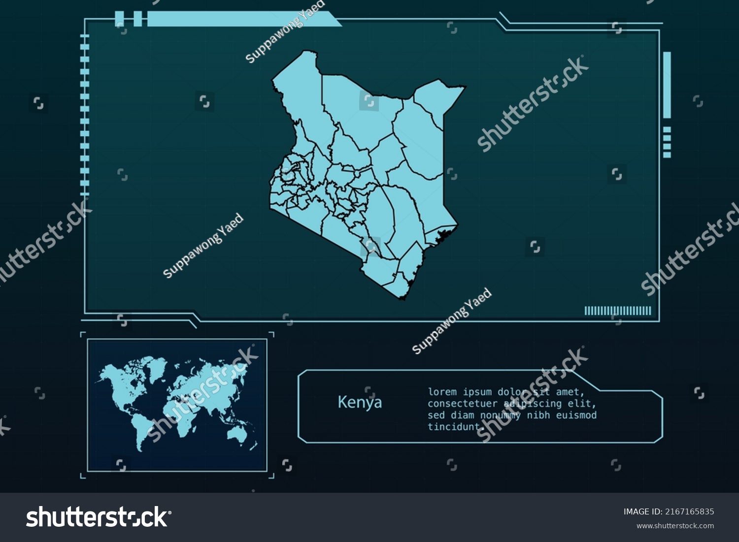 Kenya Map Futuristic Infographic Map Element Stock Vector Royalty Free   Stock Vector Kenya Map Futuristic Infographic Map Element Collection Background 2167165835 