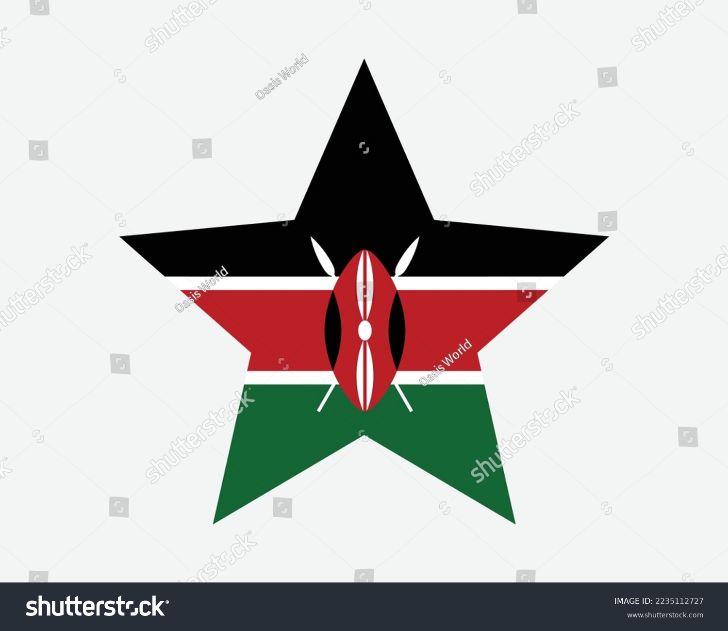 SVG of Kenya Star Flag. Kenyan Star Shape Flag. Country National Banner Icon Symbol Vector Flat Artwork Graphic Illustration svg