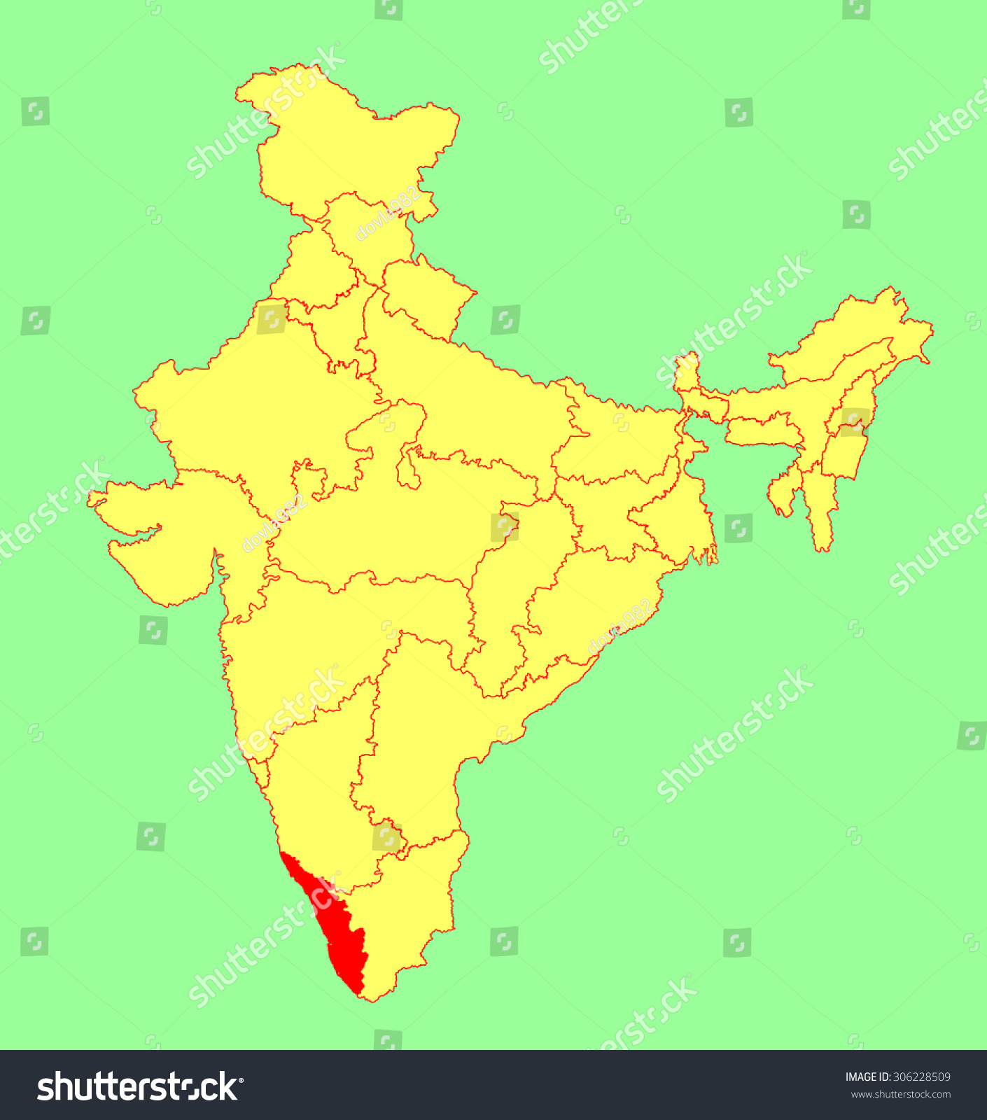 Show Kerala In India Map Kerala Karala State India Vector Map Stock Vector (Royalty Free) 306228509  | Shutterstock