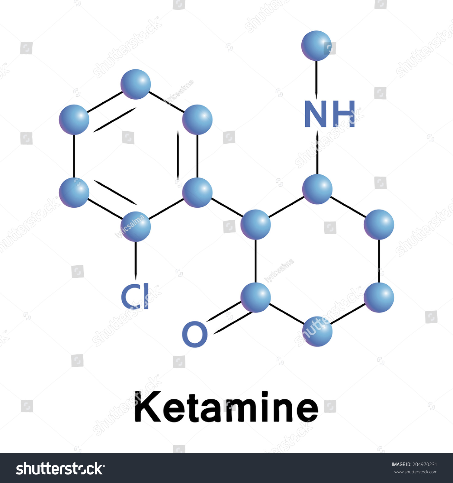 Ketamine Molecule Structure Medical Vector Illustration Stock Vector ...