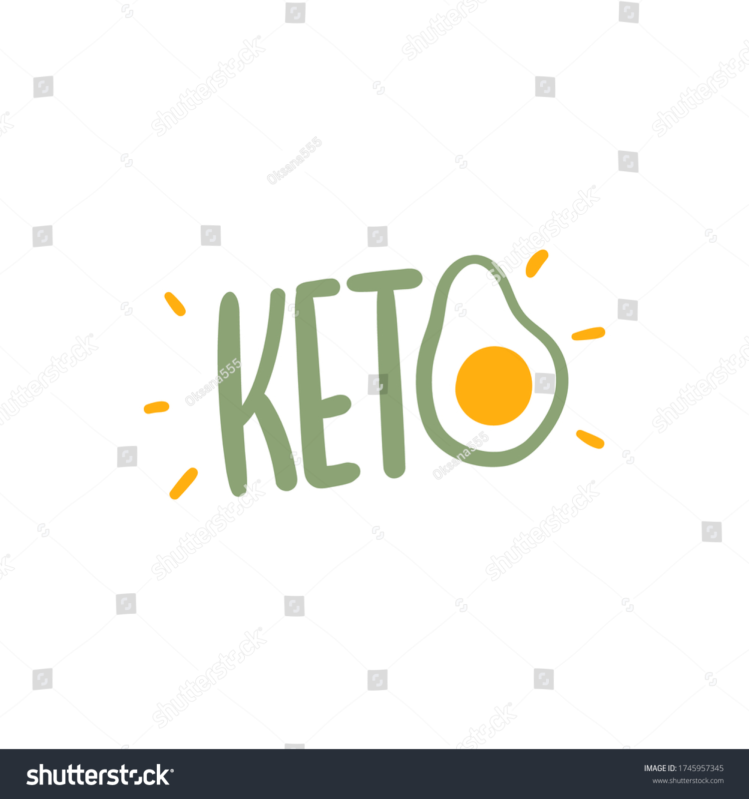 Keto Hand Drawn Lettering Words Overlay Stock Vector (Royalty Free ...