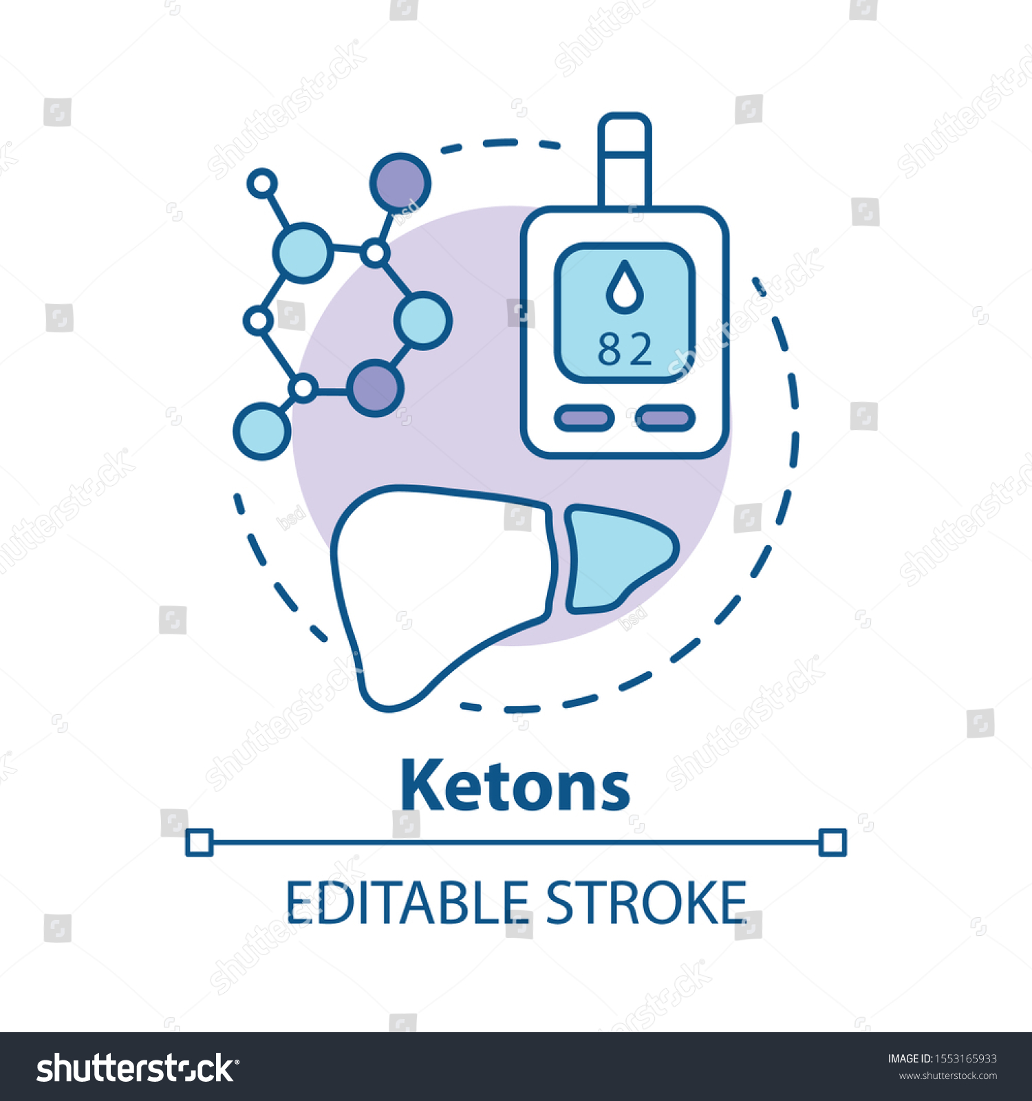 ケトンのコンセプトアイコン ケトダイエットのアイデア細線イラスト ケトン体 分子 肝臓代謝 ケトアシドーシス ケトーシス 医療 ベクター画像の輪郭描画 編集可能なストローク のベクター画像素材 ロイヤリティフリー