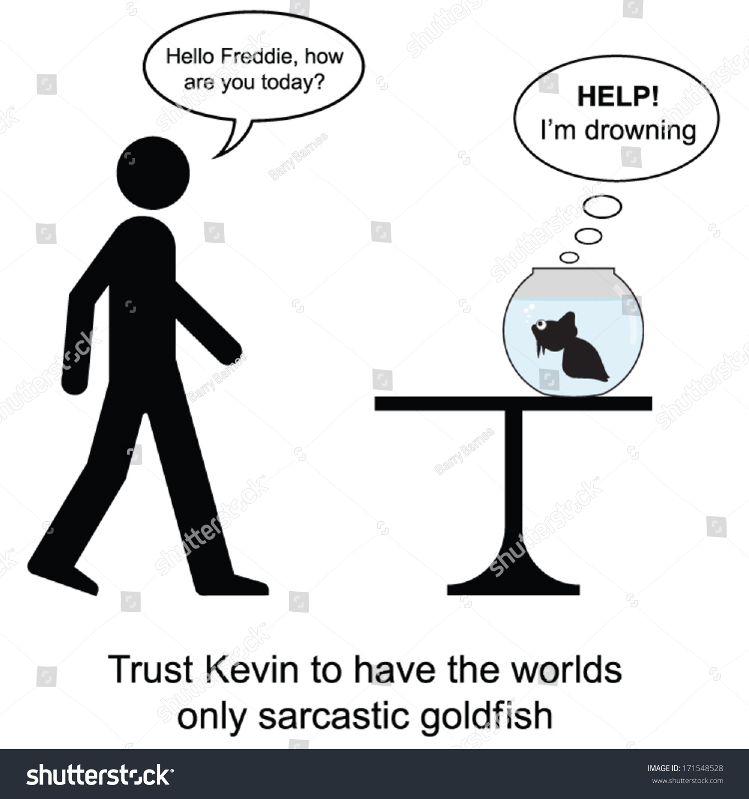 Kevin Found Freddie Sarcastic Cartoon Isolated Stock Vector Royalty Free 171548528