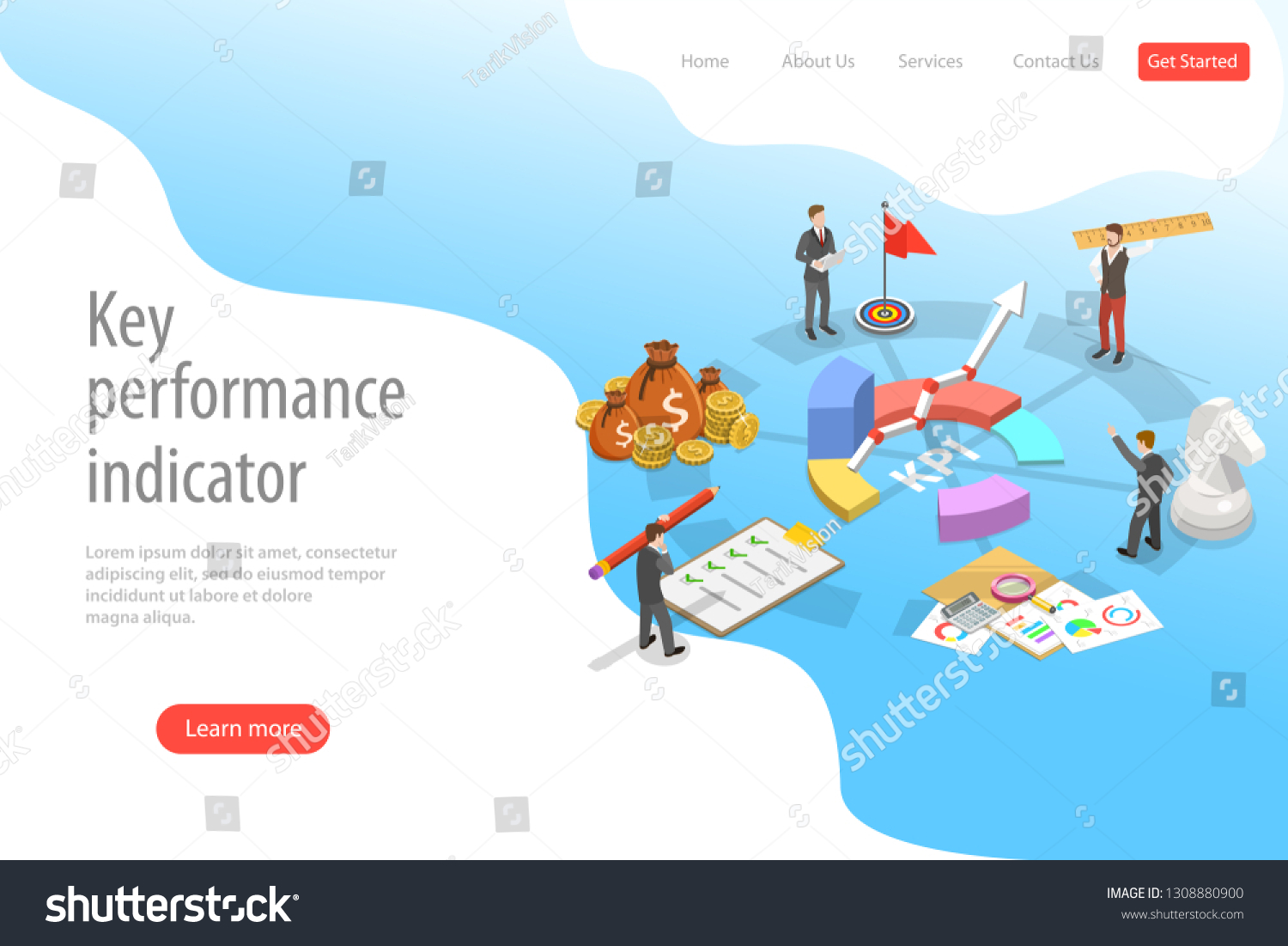 Key Performance Indicator Flat Isometric Vector Stock Vector (Royalty ...