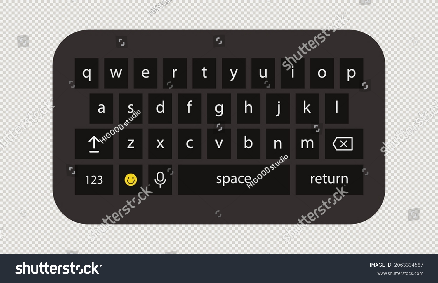 Keyboard Dark Theme Vector Phone Isolated Stock Vector (Royalty Free ...