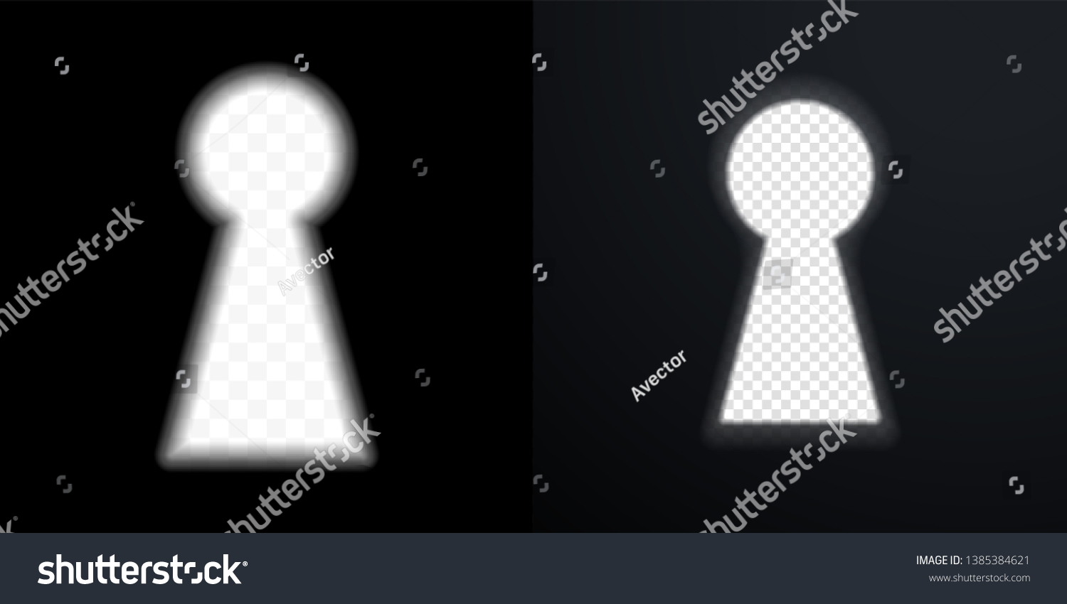 SVG of Keyhole vector icons. Door key hole with light glow blur on black and white transparent background svg