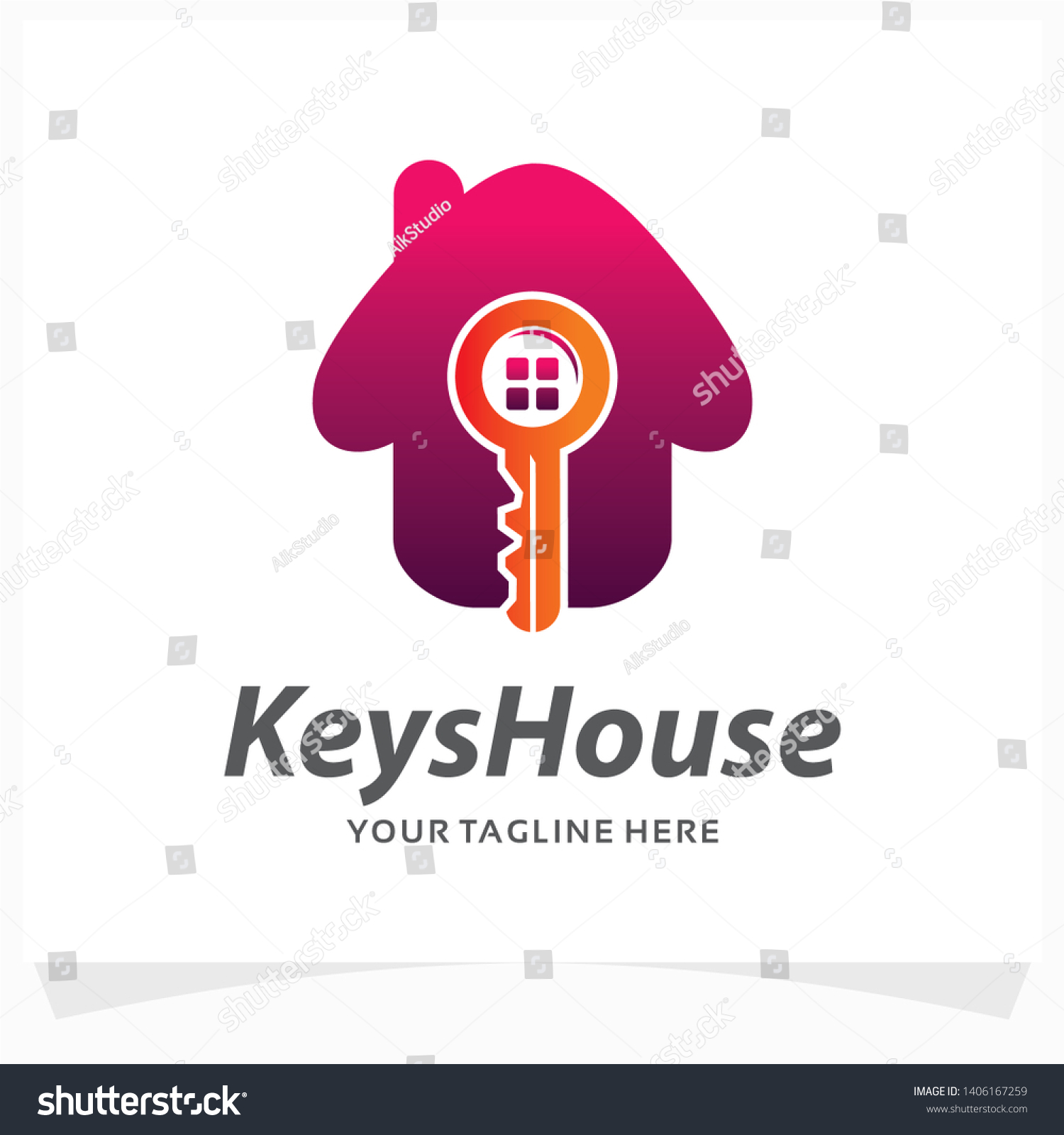 Keys House Logo Design Template Stock Vector (Royalty Free) 1406167259