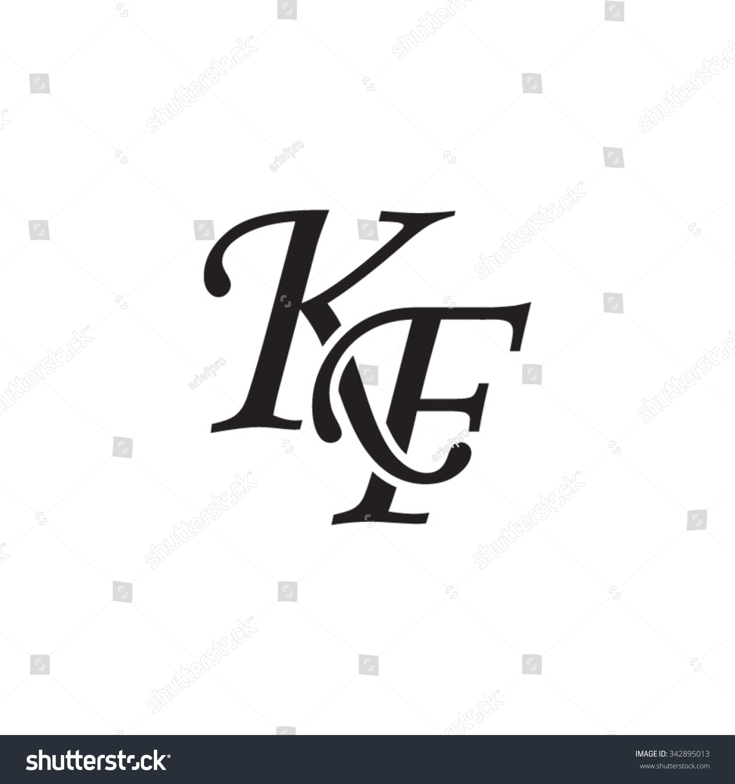 Kf Initial Monogram Logo Stock Vector Royalty Free