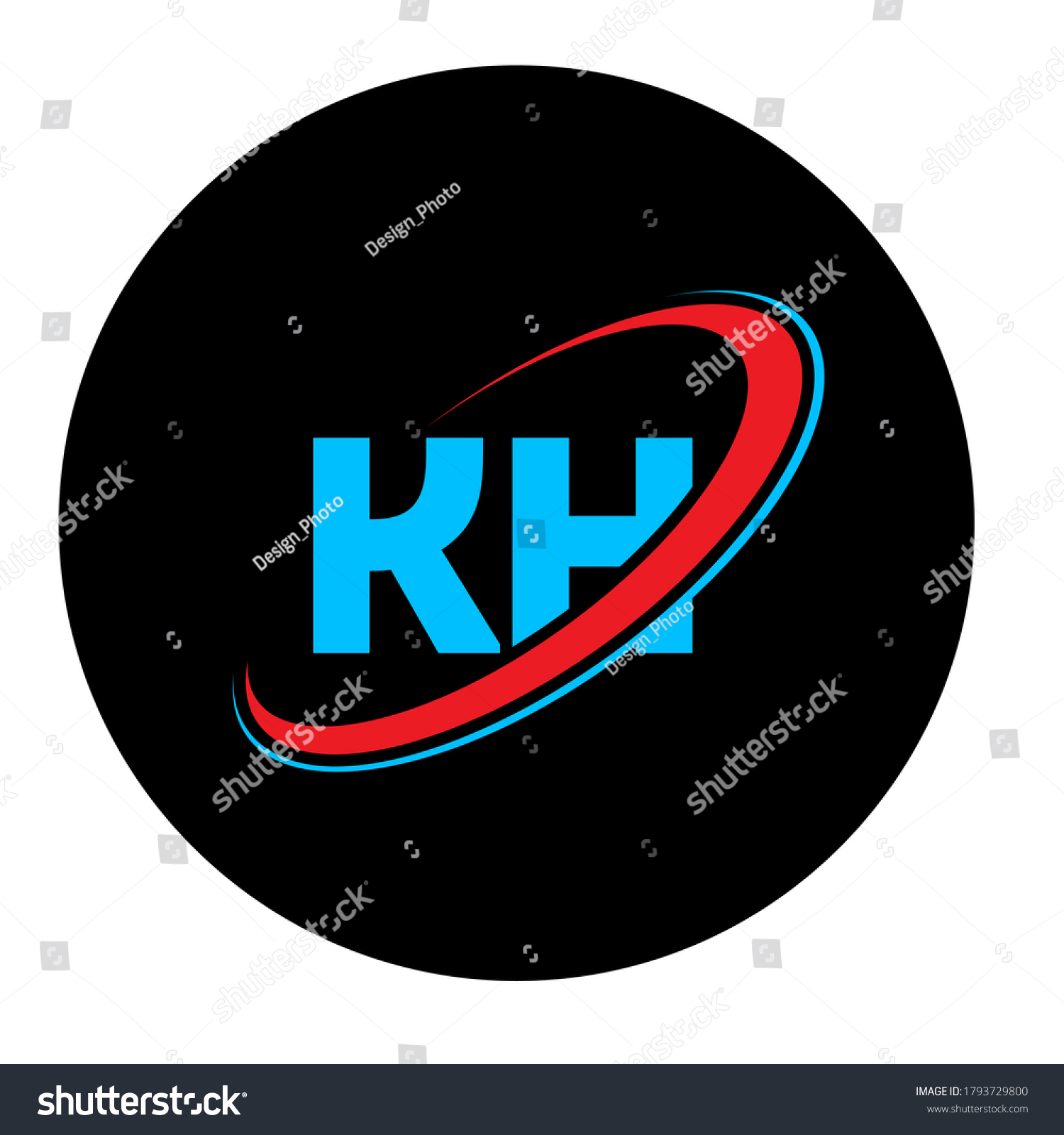 Kh K H Letter Logo Design Stock Vector (Royalty Free) 1793729800