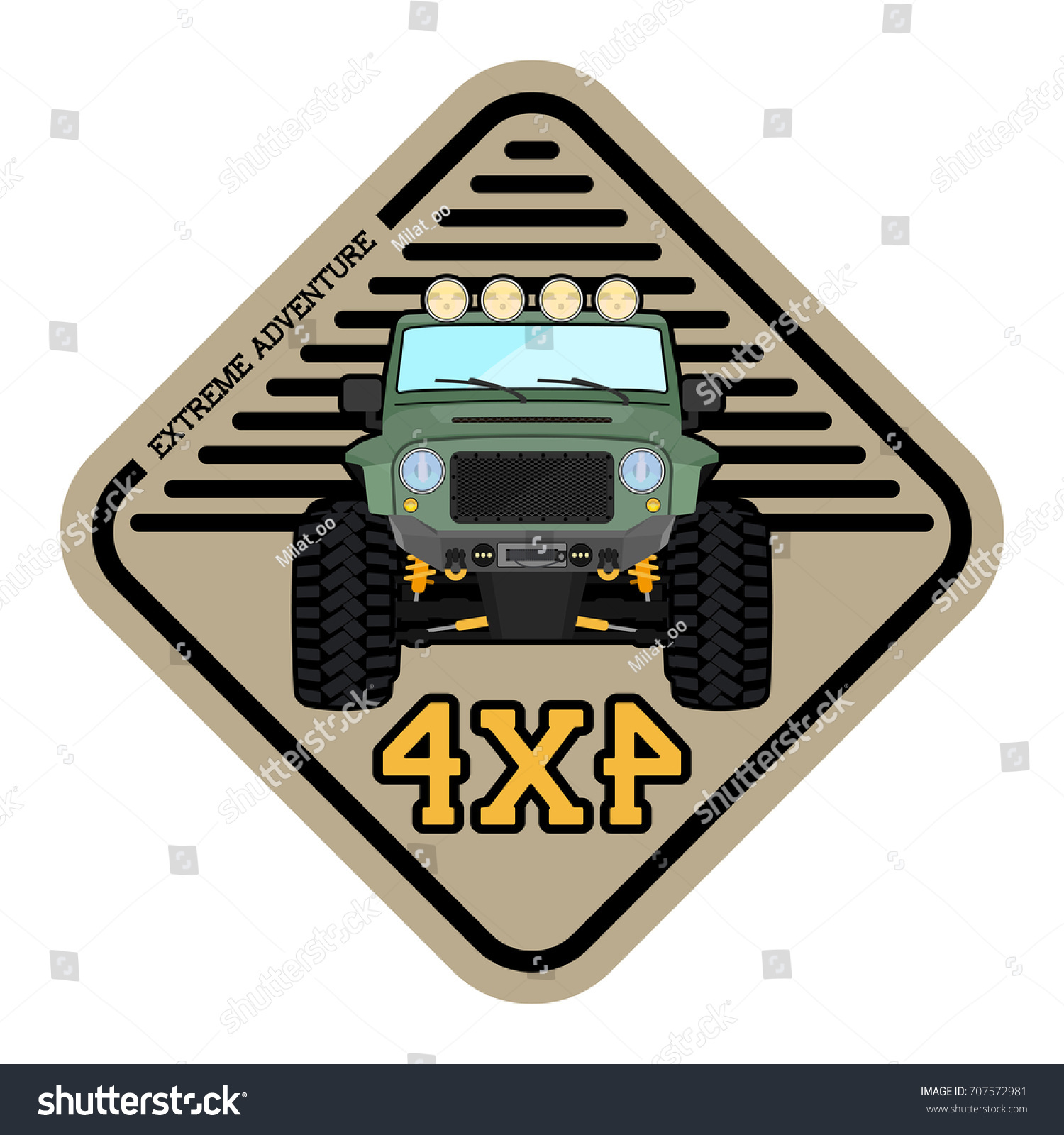 SVG of khaki offroad car truck 4x4 illustration svg