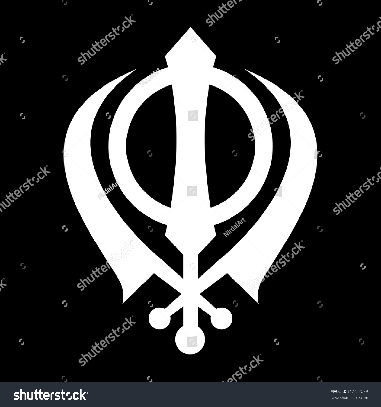 Khanda Symbol Sikhism Religion Vector Illustration Stock Vector ...