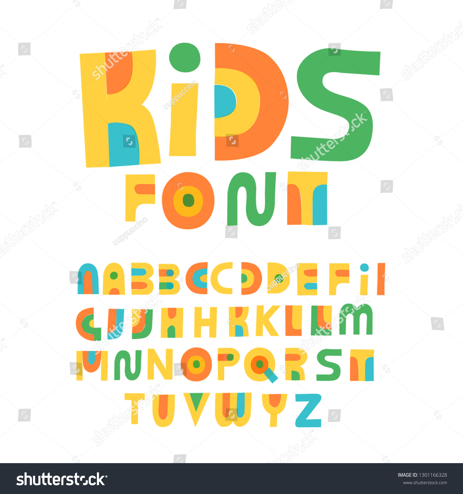 Kid Alphabet Made Vector Doodle Letters Stock Vector (Royalty Free ...