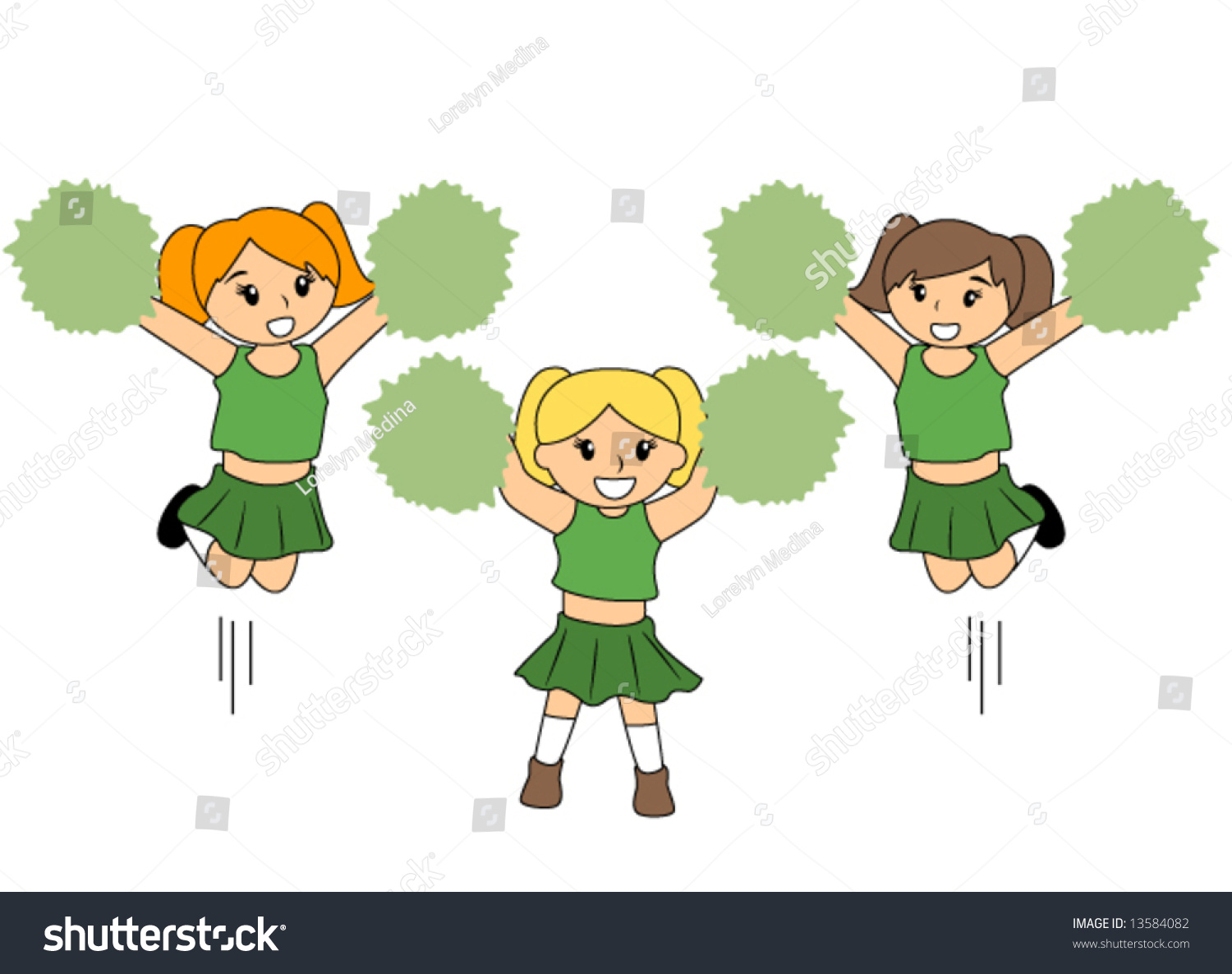 Kid Cheerleaders Vector Stock Vector 13584082 - Shutterstock