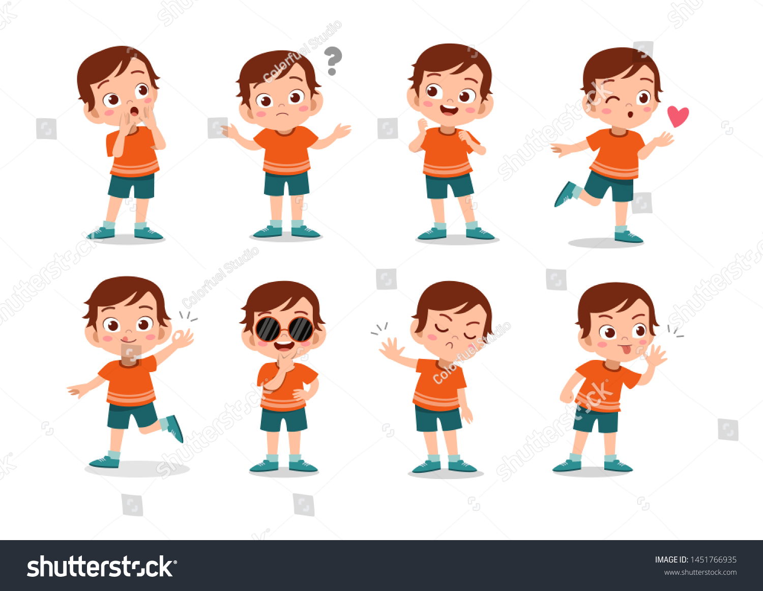 Kid Child Expression Vector Illustration Set Stock Vector (Royalty Free ...