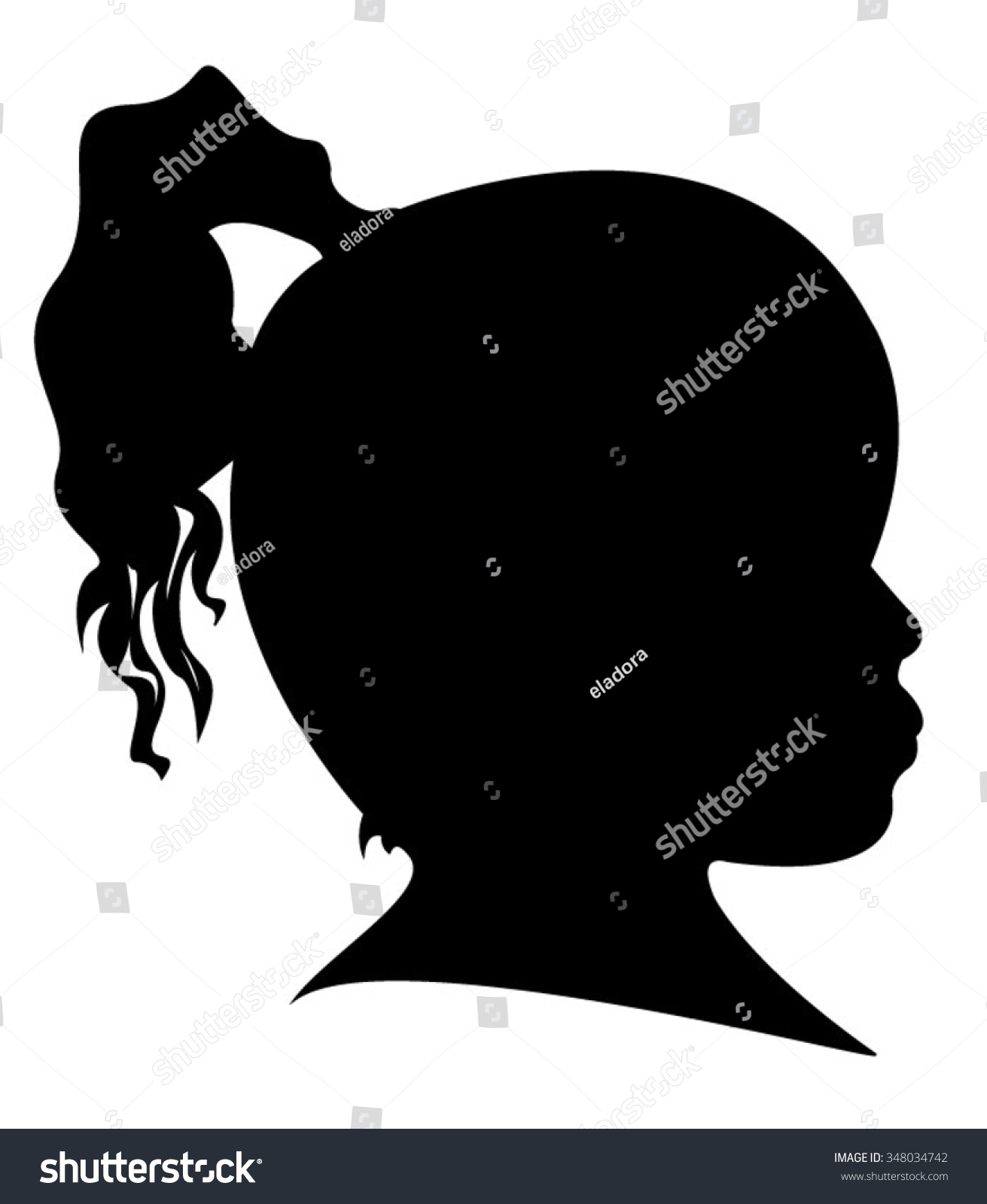 Kid Head Silhouette Vector Stock Vector (Royalty Free) 348034742 ...