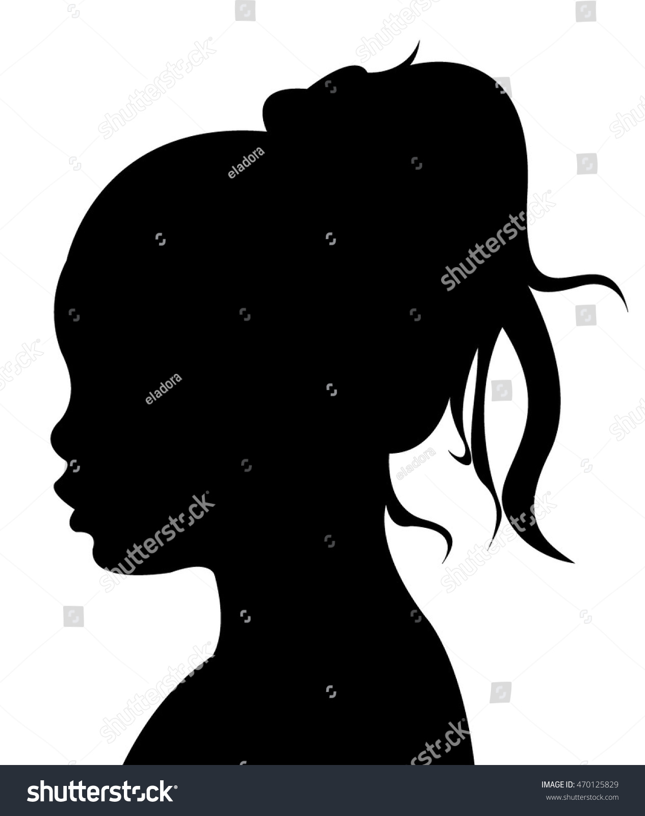 Kid Head Silhouette Vector Stock Vector (Royalty Free) 470125829