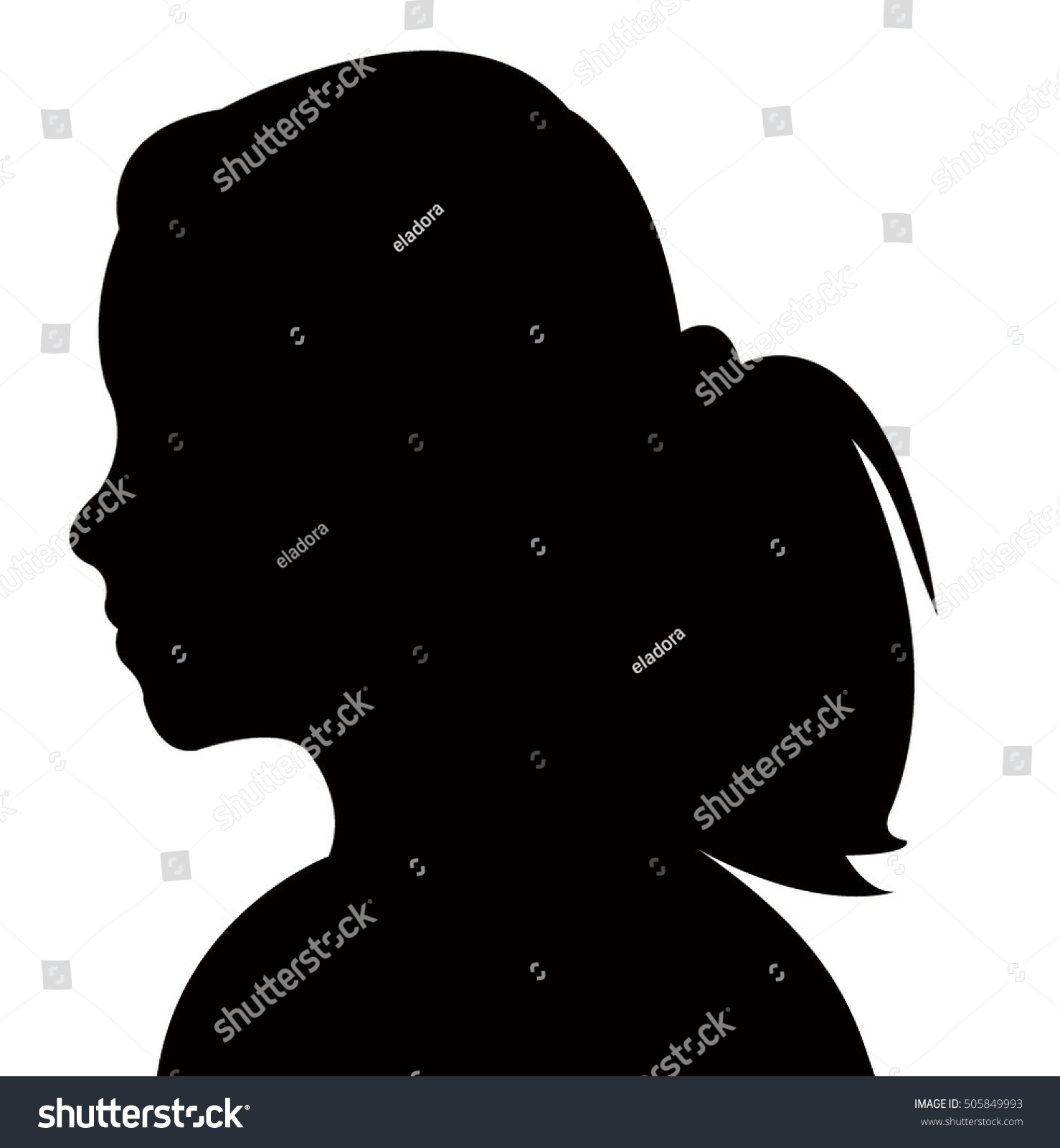 Kid Head Silhouette Vector Stock Vector (Royalty Free) 505849993 ...