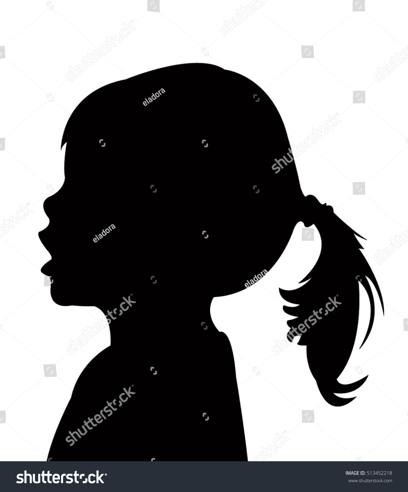 Kid Head Silhouette Vector Stock Vector (Royalty Free) 513452218