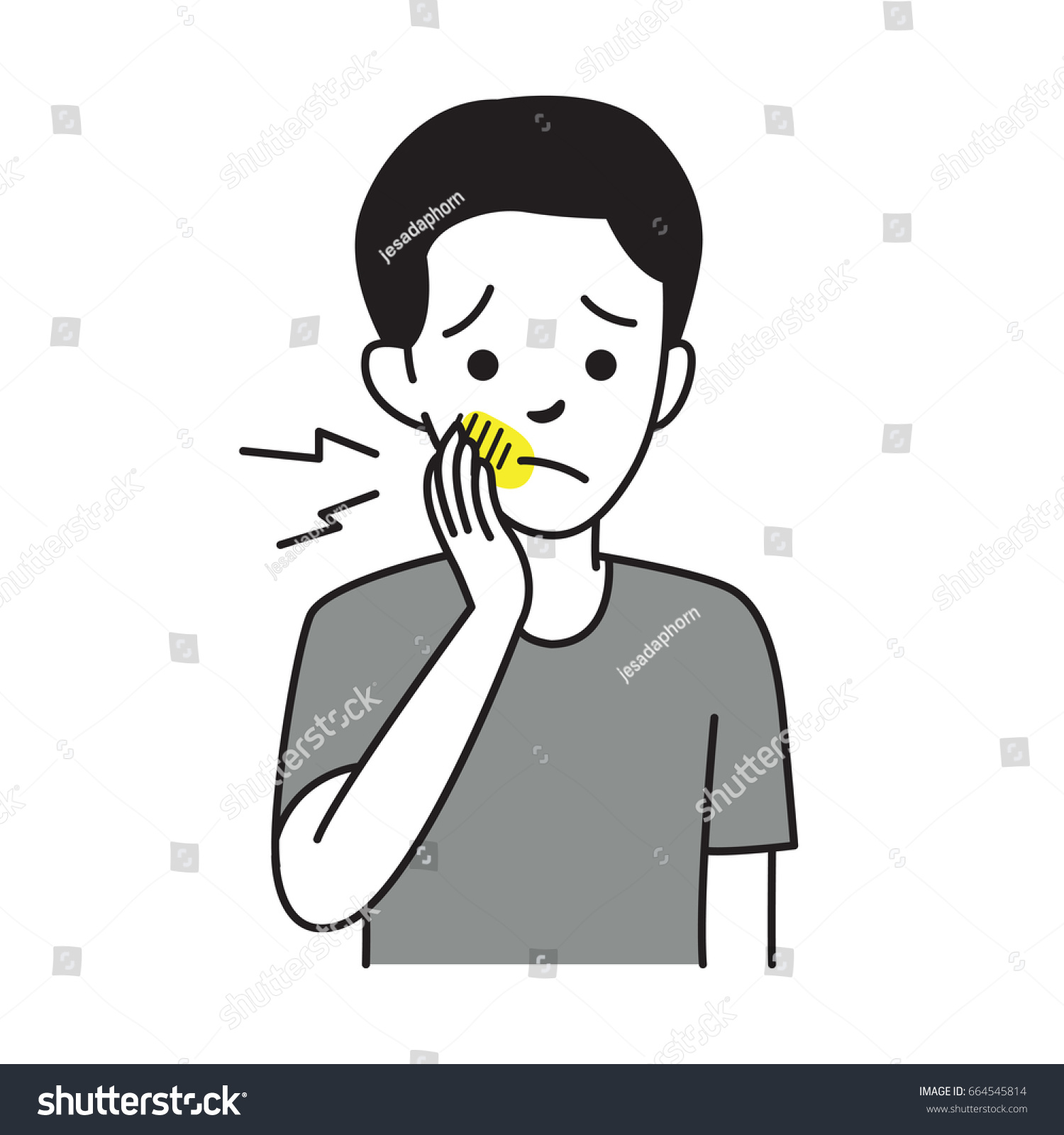 Kid Little Boy Get Pain Toothache Stock Vector Royalty Free