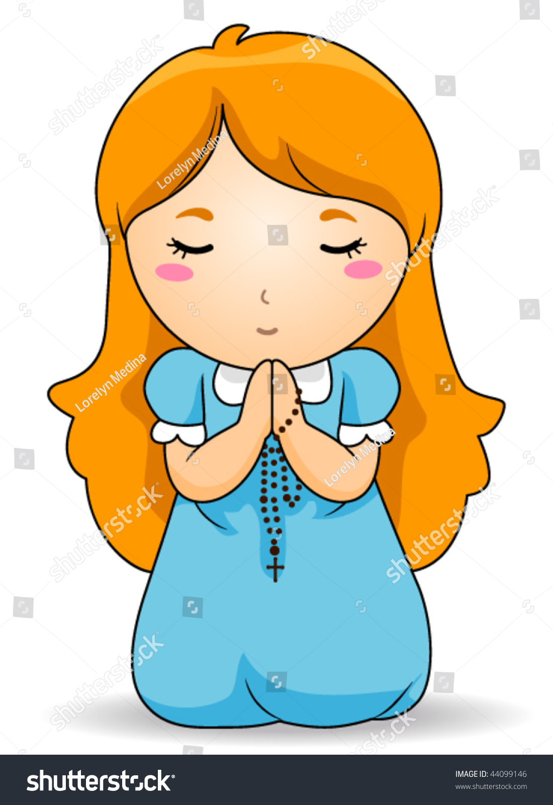 Kid Praying Rosary Vector Stock Vector 44099146 - Shutterstock