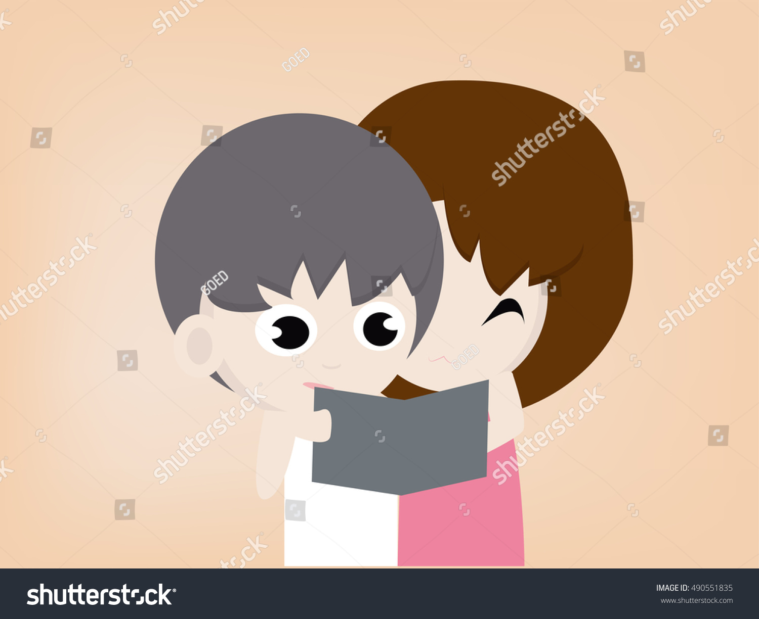 Kid Reading Cartoon Stock Vector (Royalty Free) 490551835 | Shutterstock