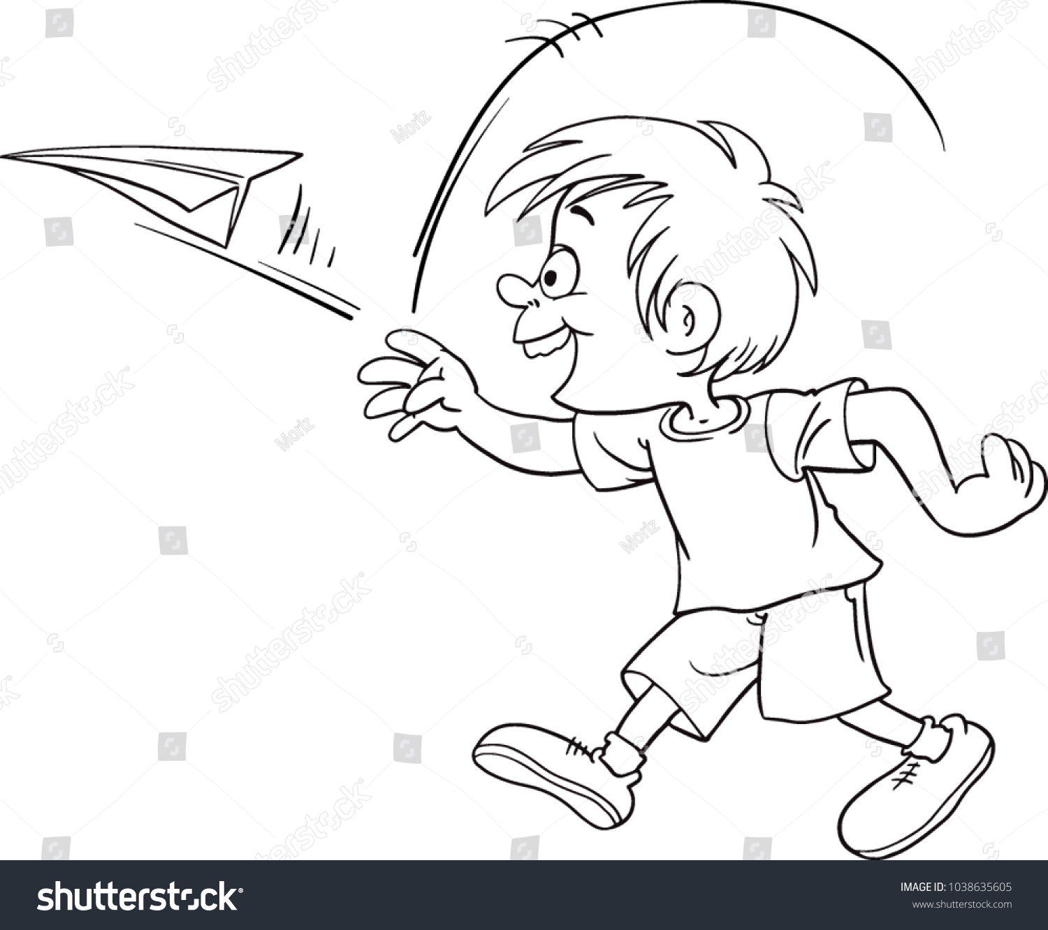 Kid Throwing Paper Plane Stock Vector Royalty Free 1038635605 Kid Throwing Paper Plane Stock Vector Royalty Free 1038635605