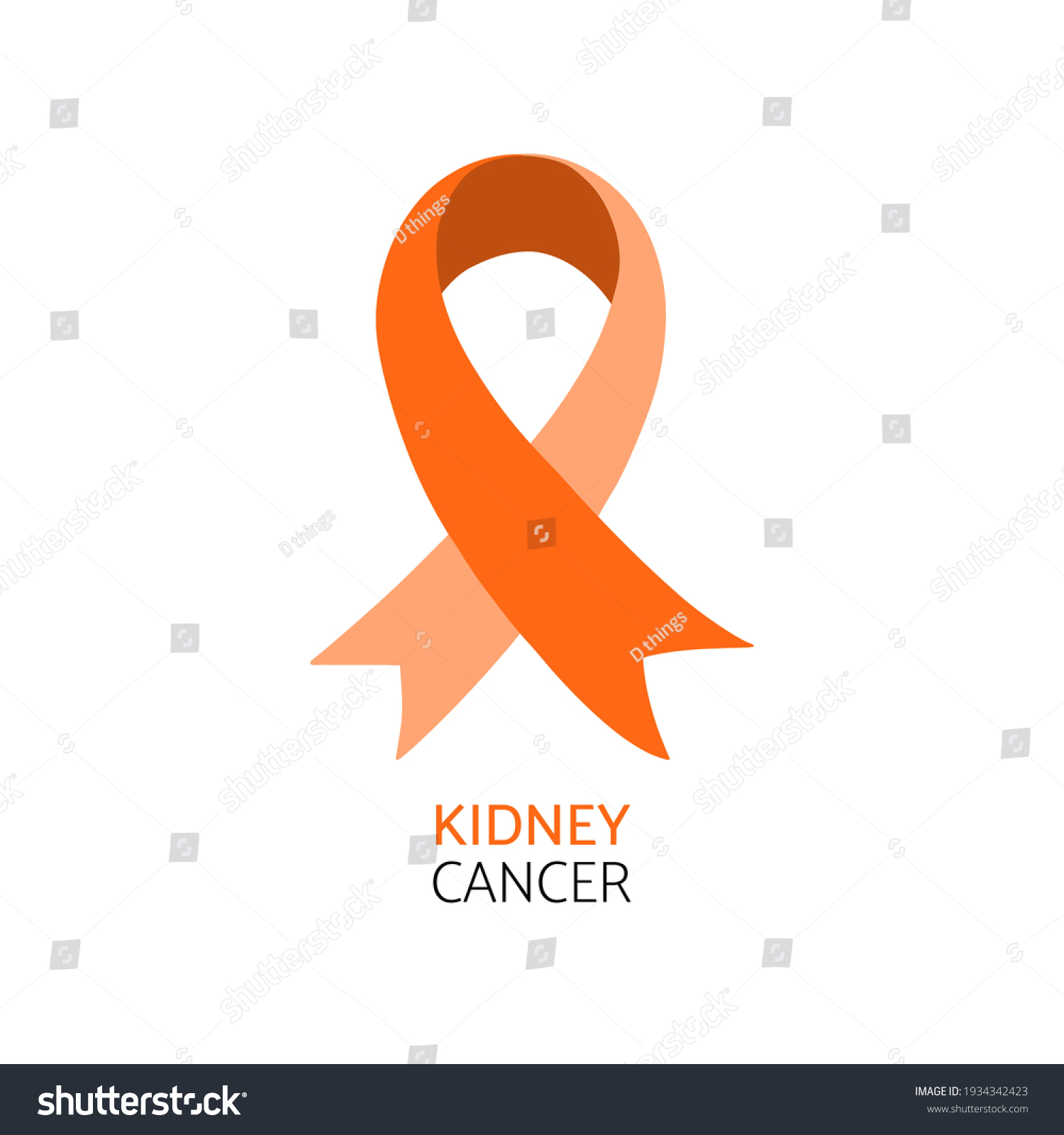 Kidney Cancer Awareness Symbol Orange Color Stock Vector (Royalty Free ...