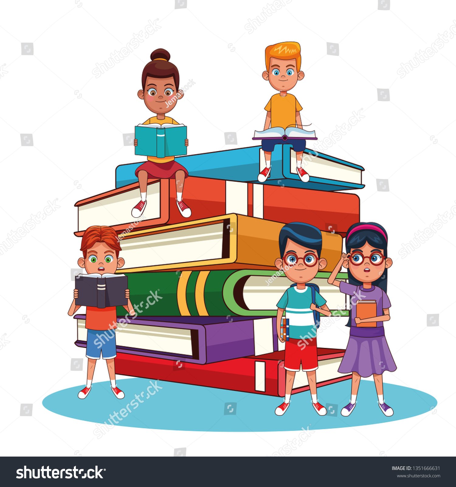 Kids Books Cartoons Stock Vector (Royalty Free) 1351666631