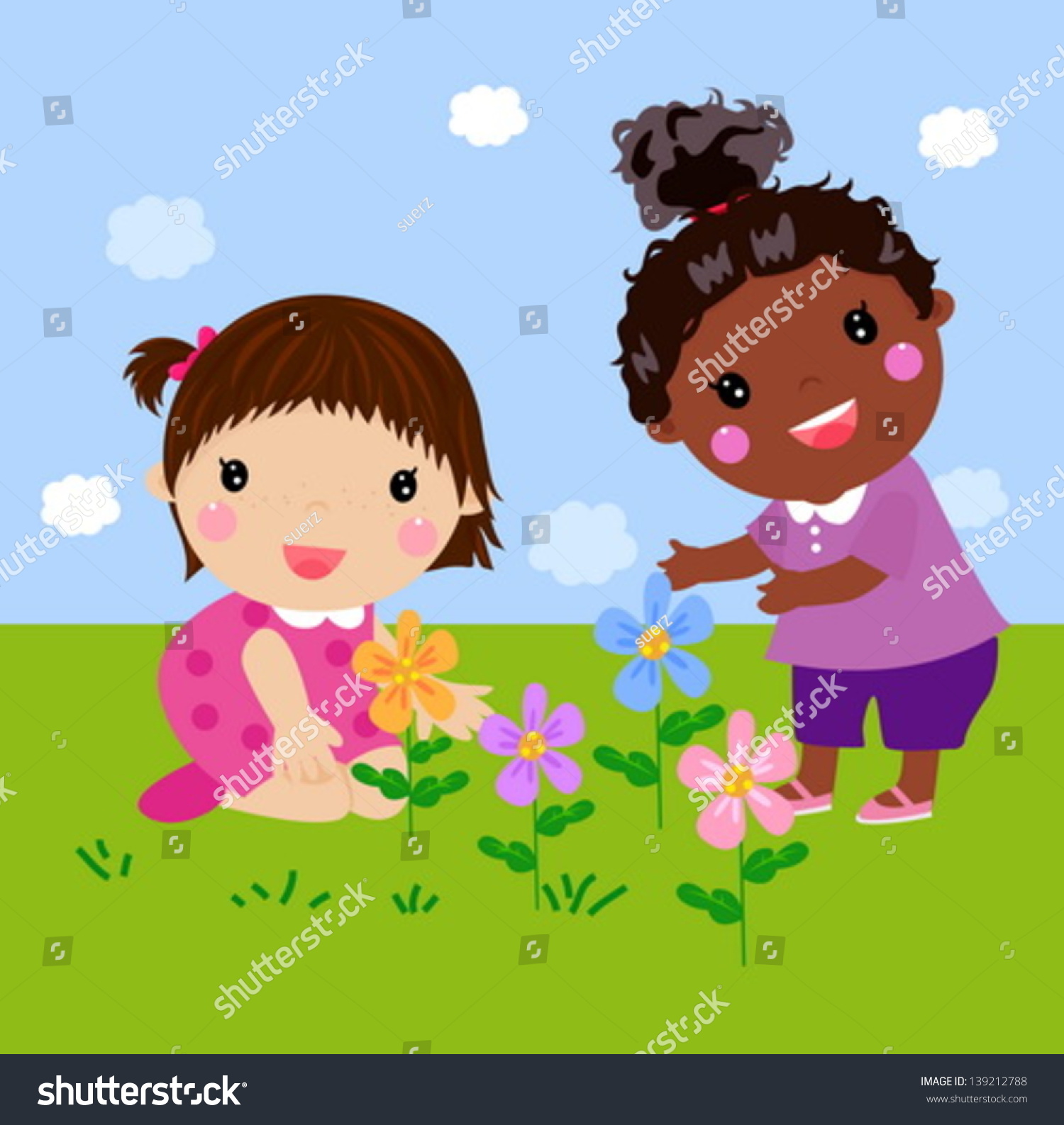 Kids Flower Stock Vector 139212788 - Shutterstock