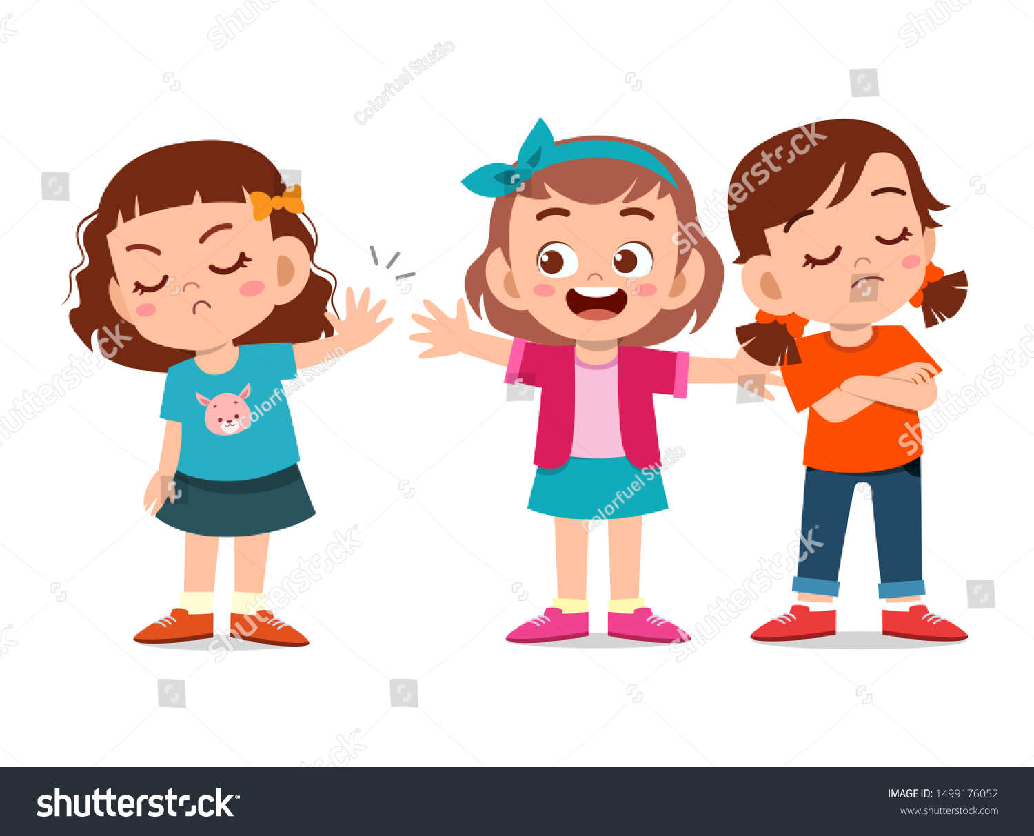 Kids Argue Fight Friend Stock Vector (Royalty Free) 1499176052