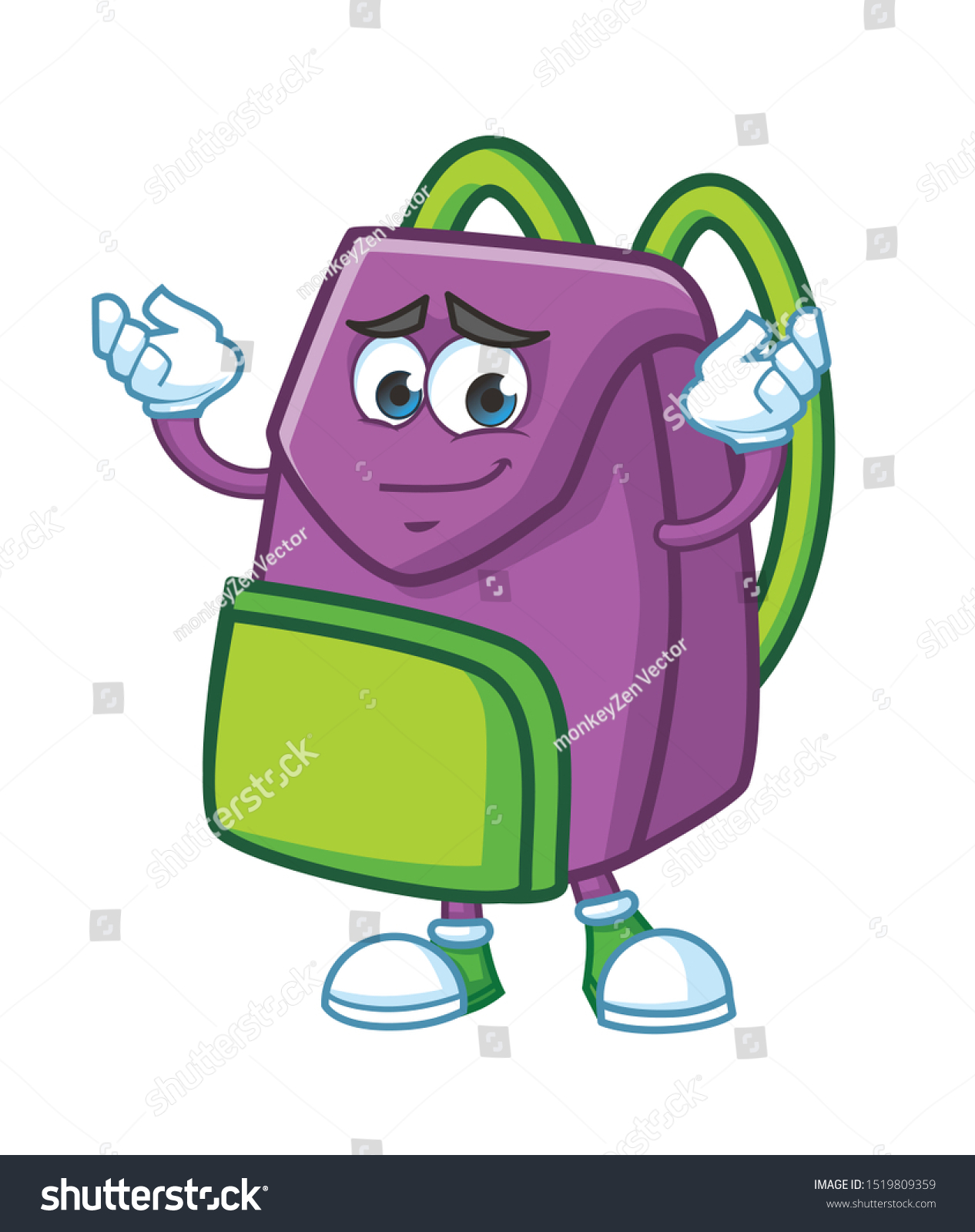 Kids Bag Cartoon Mascot Character Design Stock Vector (Royalty Free ...