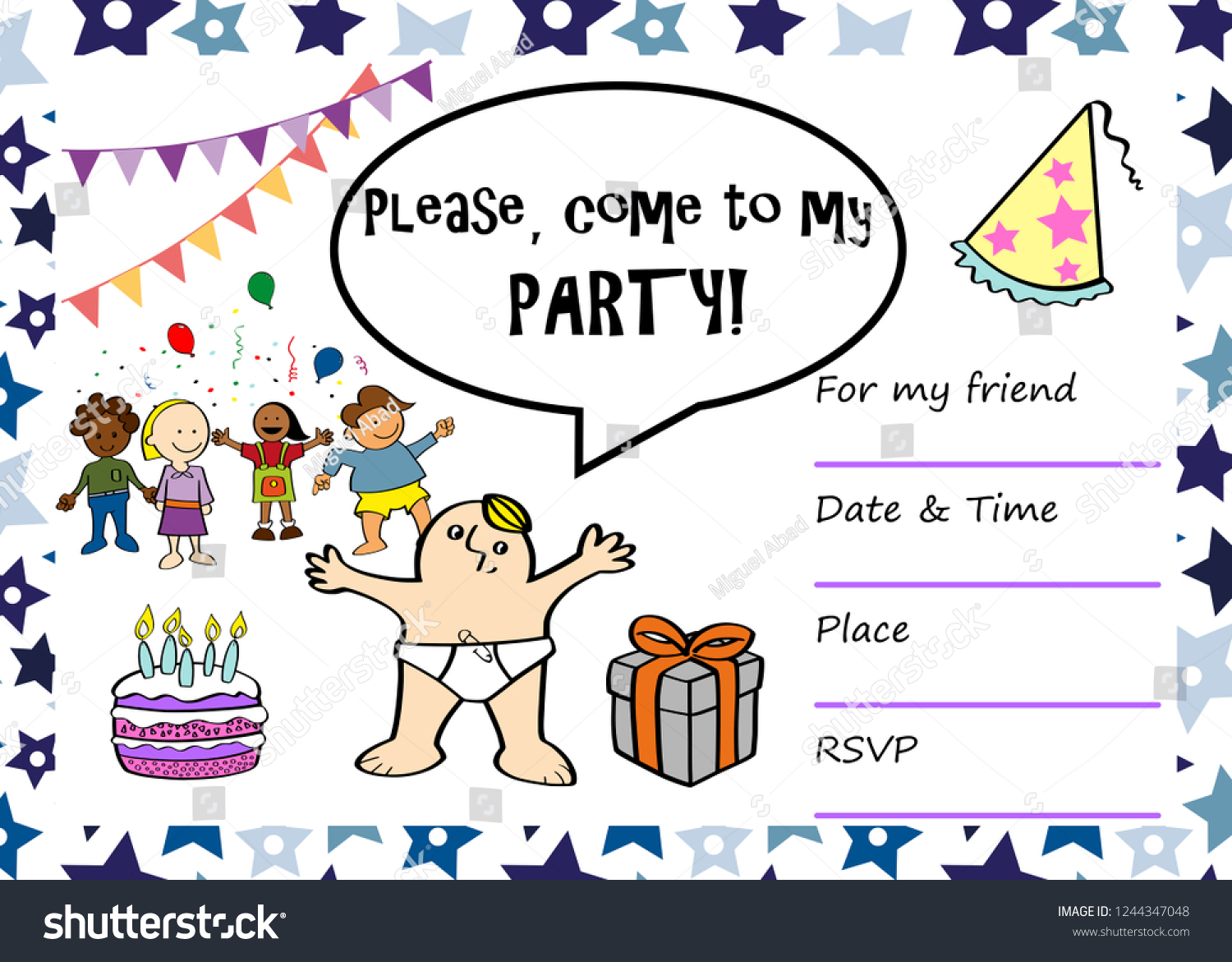 kids-birthday-party-invitation-card-sentence-1244347048