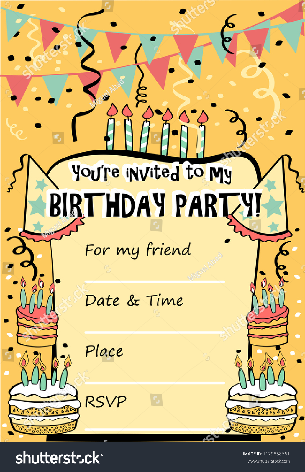 kids-birthday-party-invitation-card-sentence-vector-de-stock-libre-de