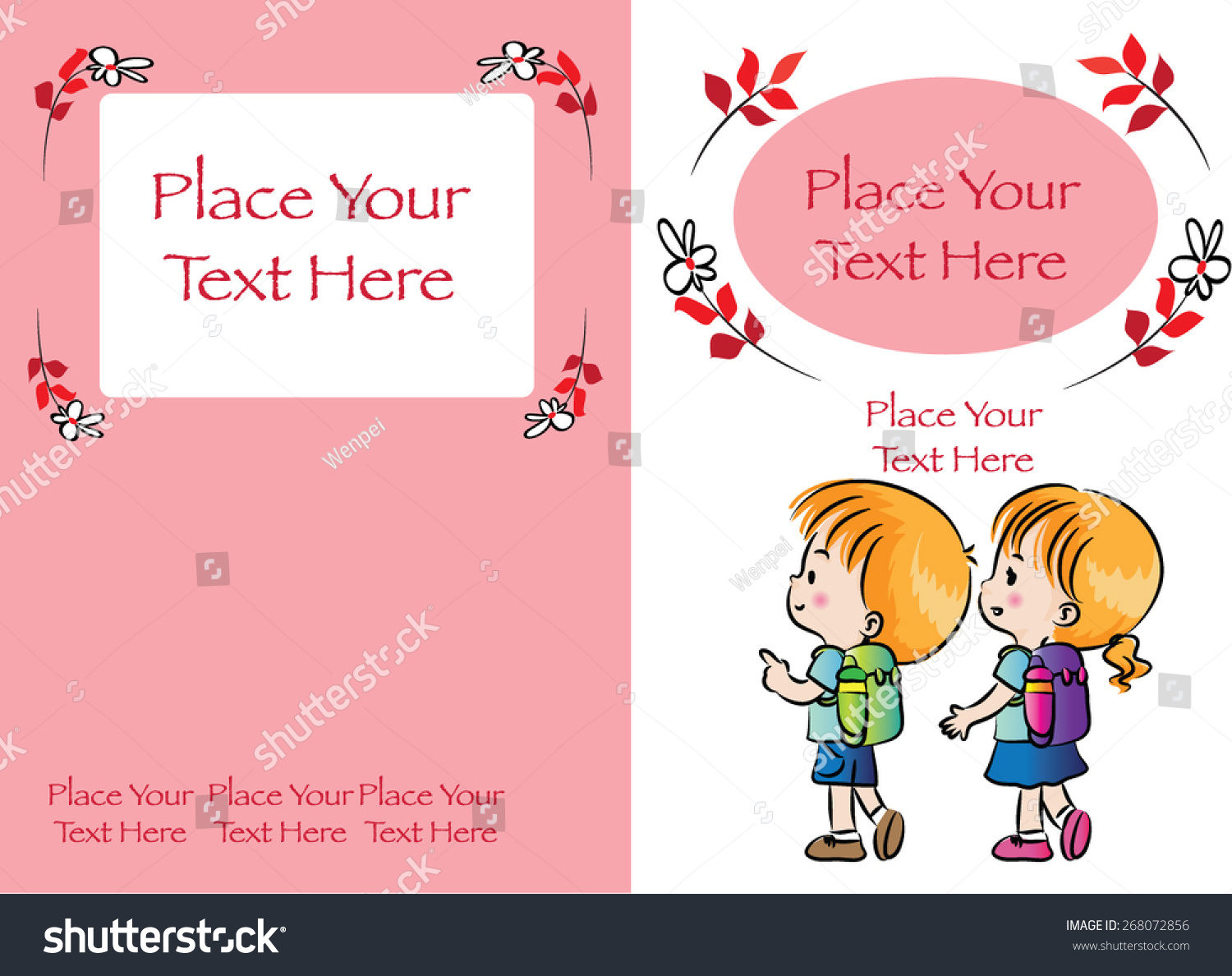 Kids Book Cover Design Red Background Stock Vector Royalty Free 268072856