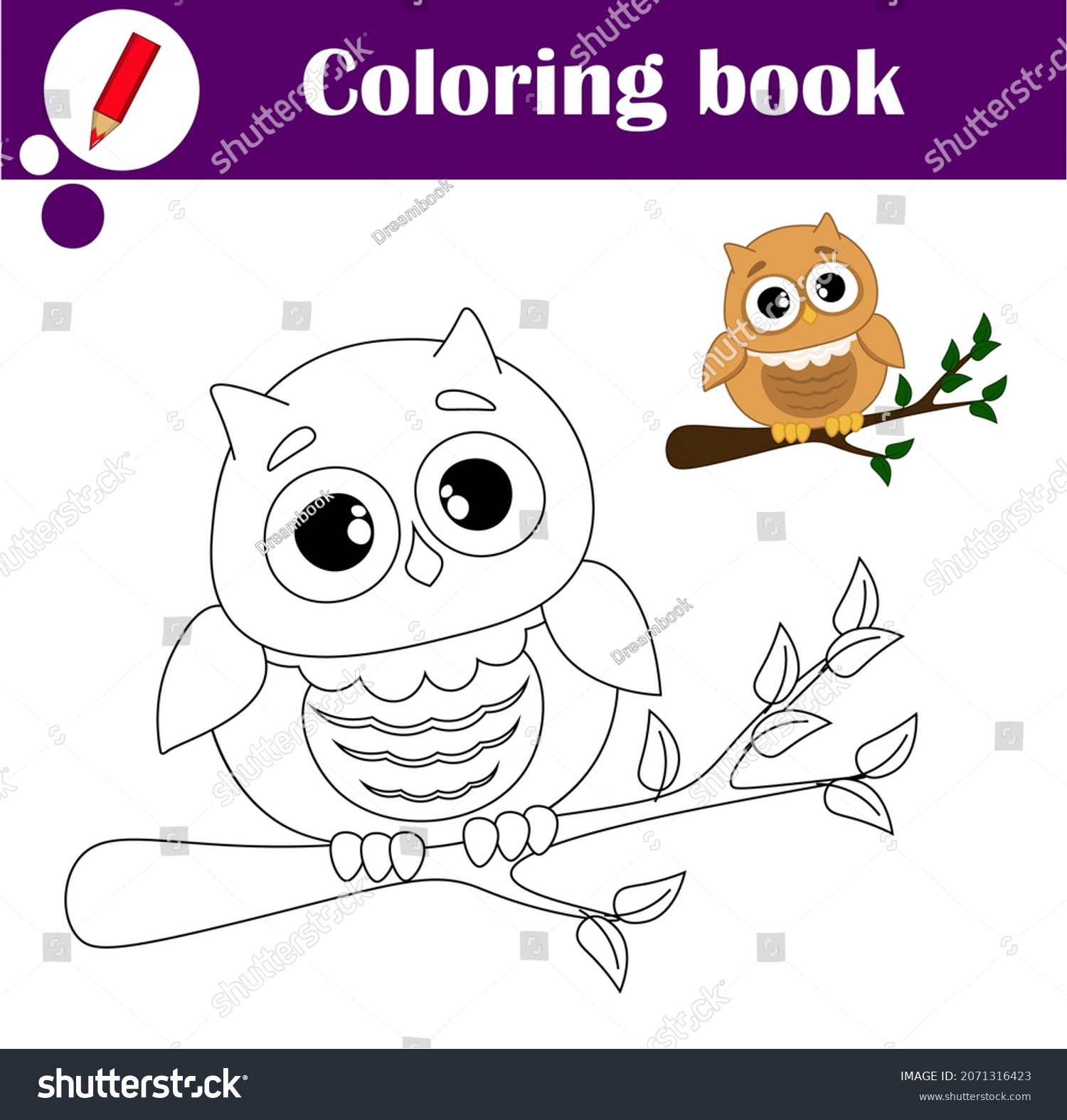 Kids Coloring Books Learning Kindergarten Worksheets Stock Vector ...