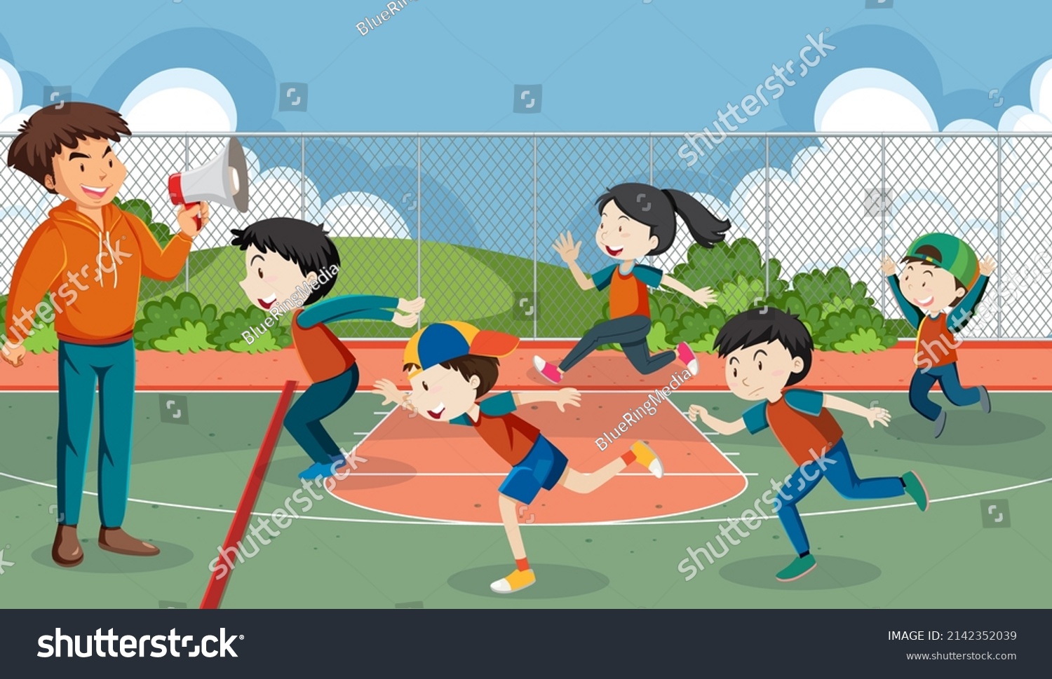 Kids Doing Physical Activity Illustration Stock Vector (Royalty Free ...